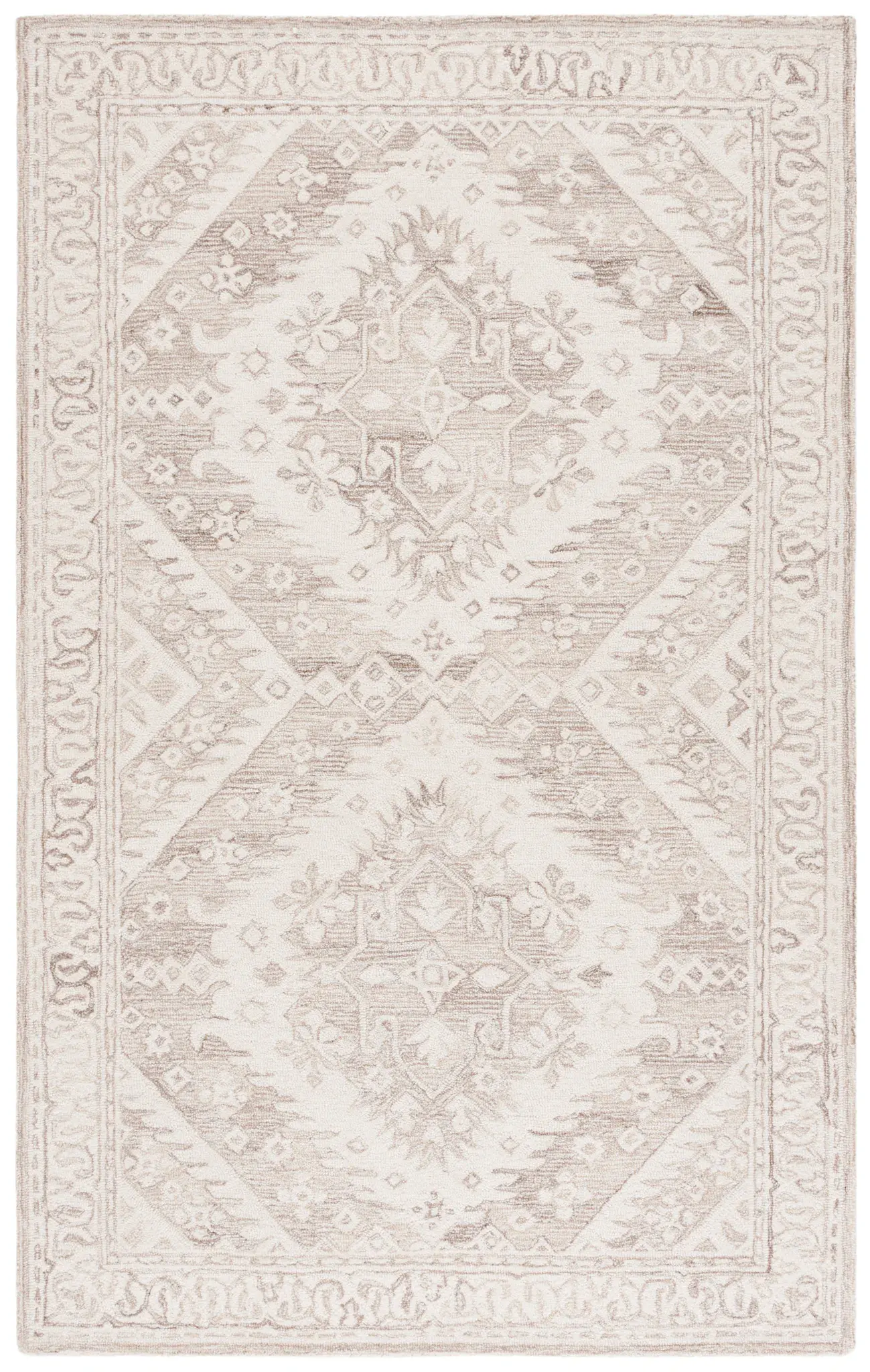 Ebony Diamond Medallion Hand-Tufted Wool Rug