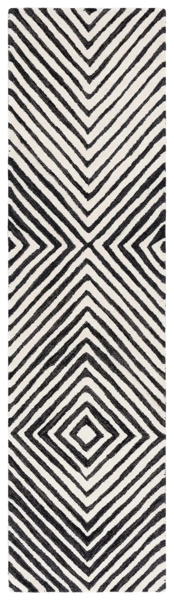 Ebony Nested Diamond Hand-Tufted Wool Rug