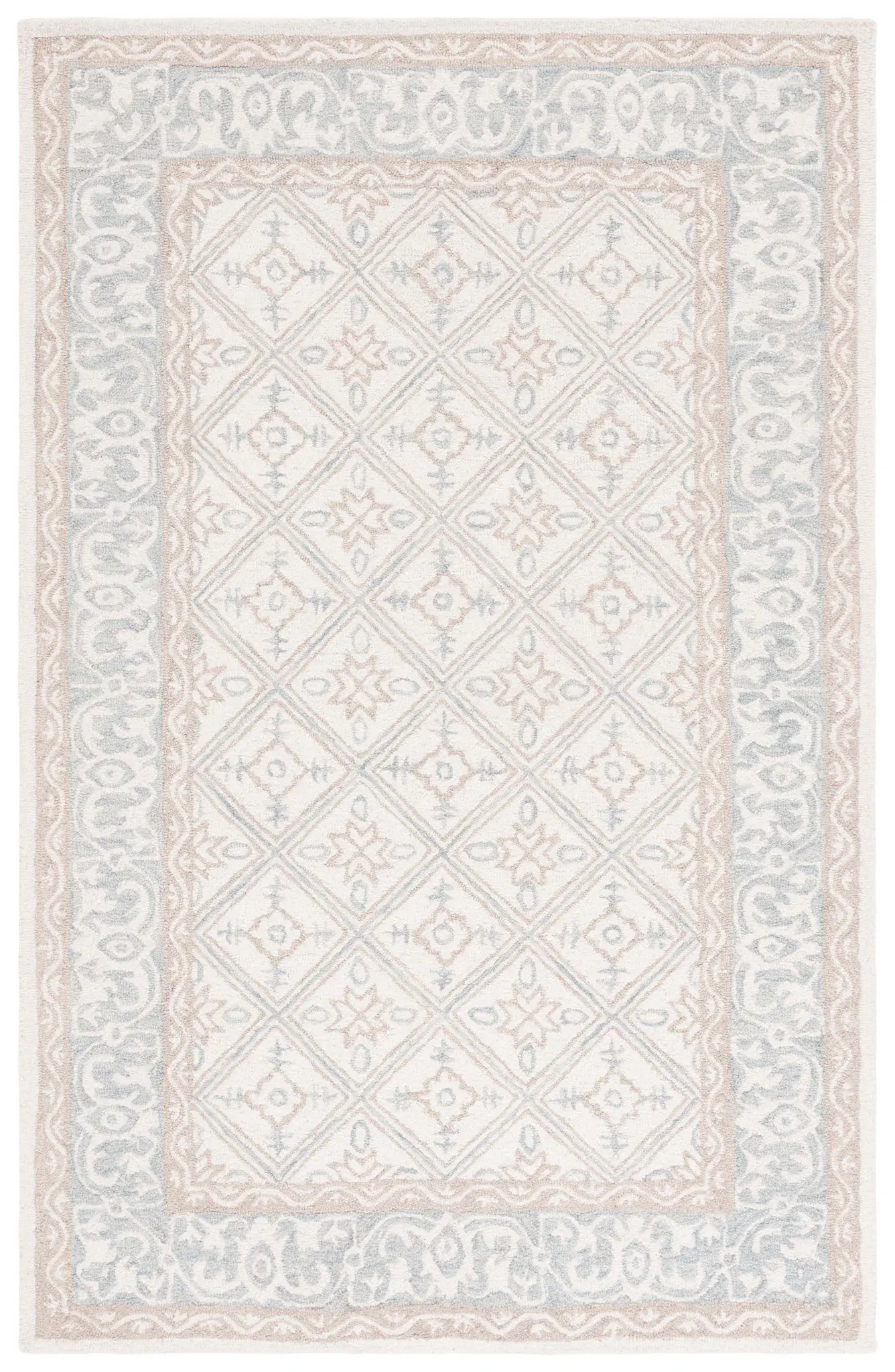 Ebony Diamond Tile Hand-Tufted Wool Rug