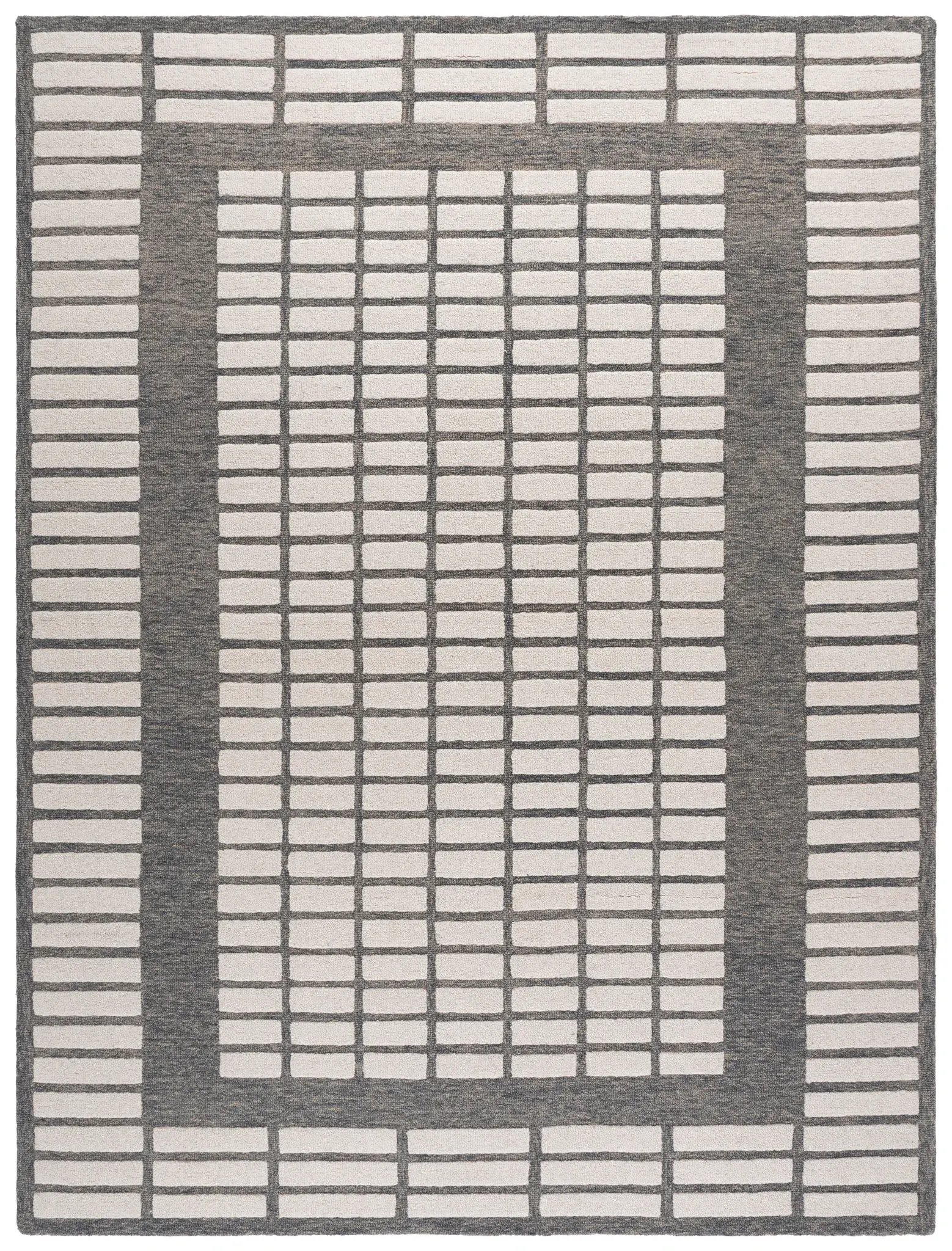 Ebony Diamond Tile Hand-Tufted Wool Rug
