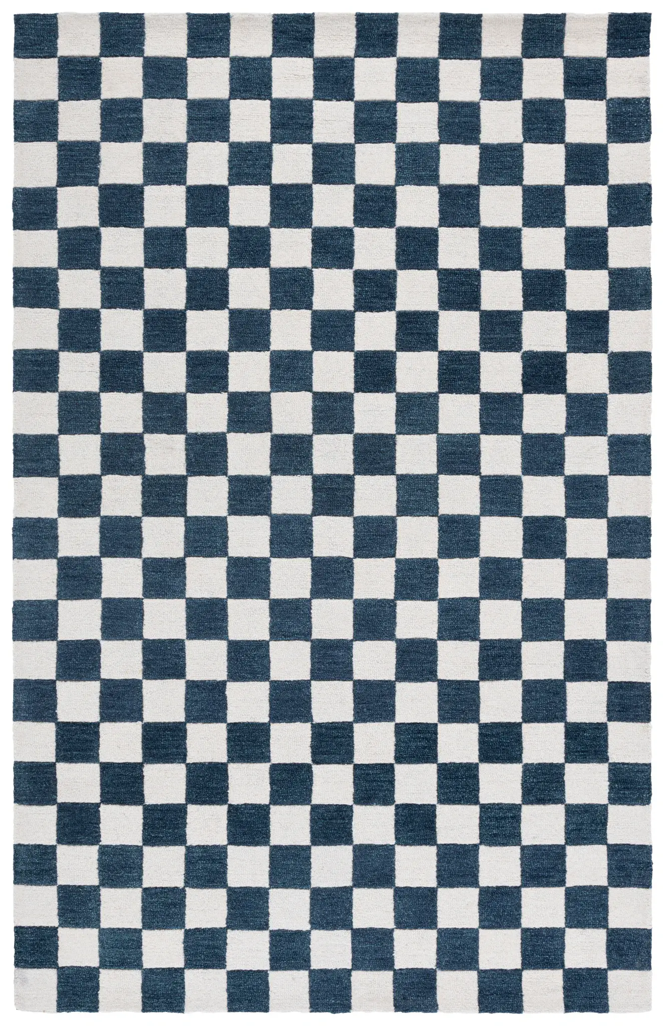 Ebony Checkerboard Hand-Tufted Wool Rug