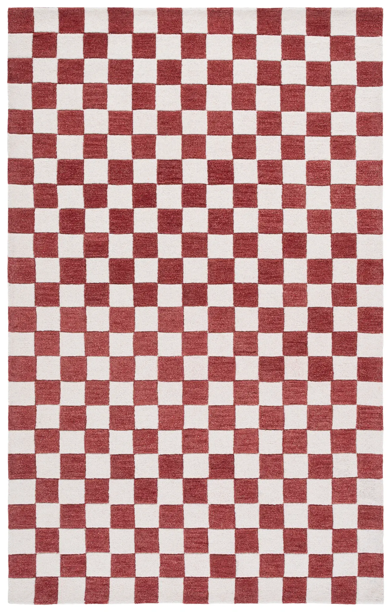 Ebony Checkerboard Hand-Tufted Wool Rug