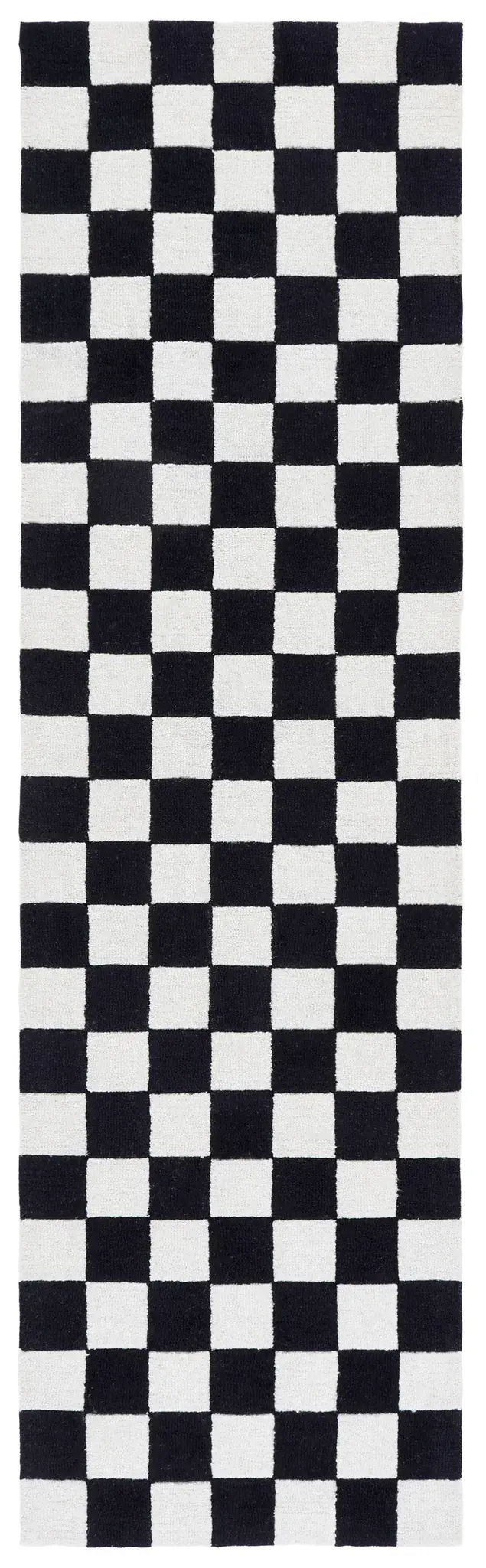 Ebony Checkerboard Hand-Tufted Wool Rug