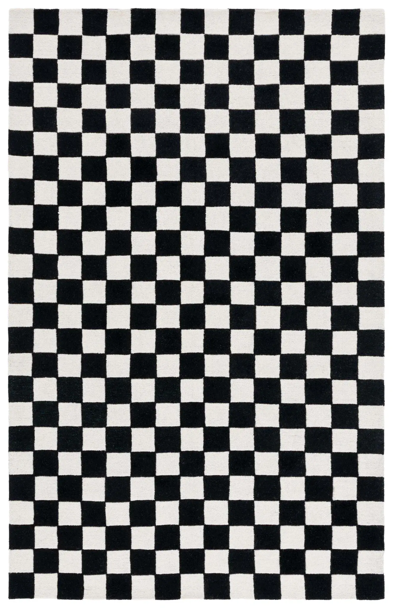 Ebony Checkerboard Hand-Tufted Wool Rug