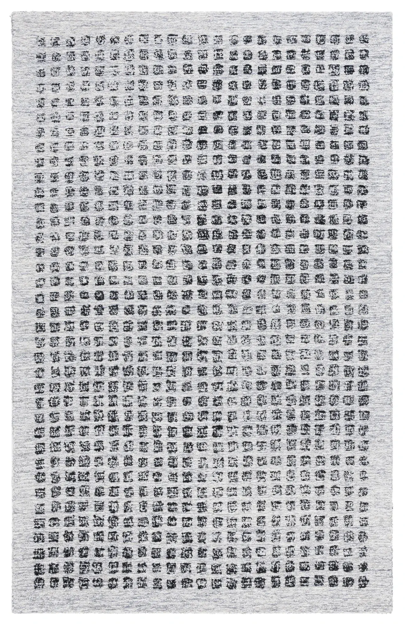 Ebony Dotted Grid Hand-Tufted Wool Rug