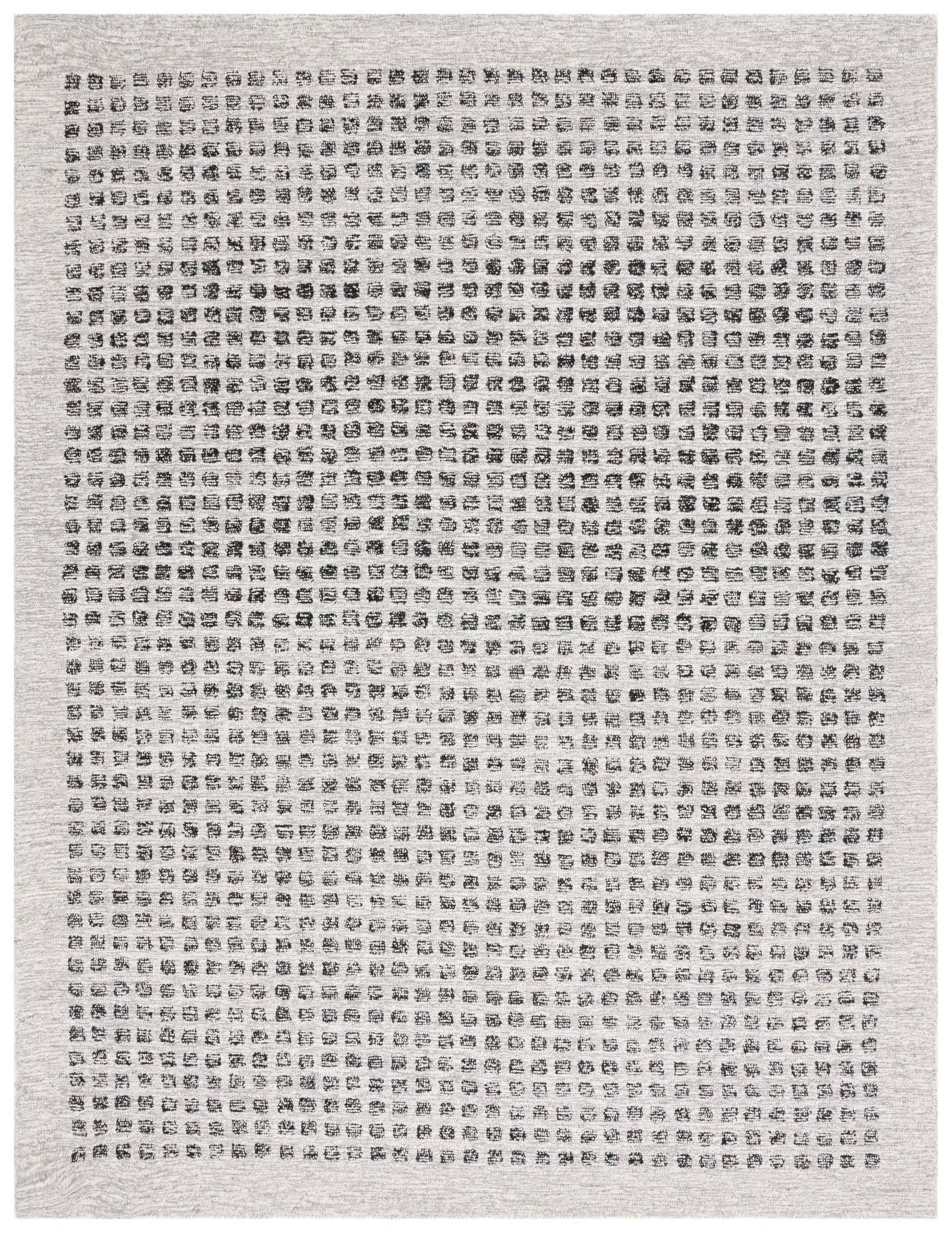 Ebony Dotted Grid Hand-Tufted Wool Rug