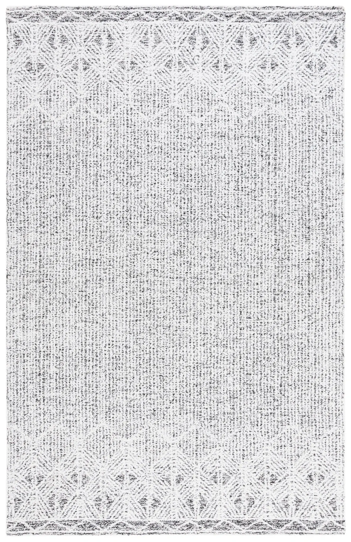 Ebony Geometric Banded Hand-Tufted Rug