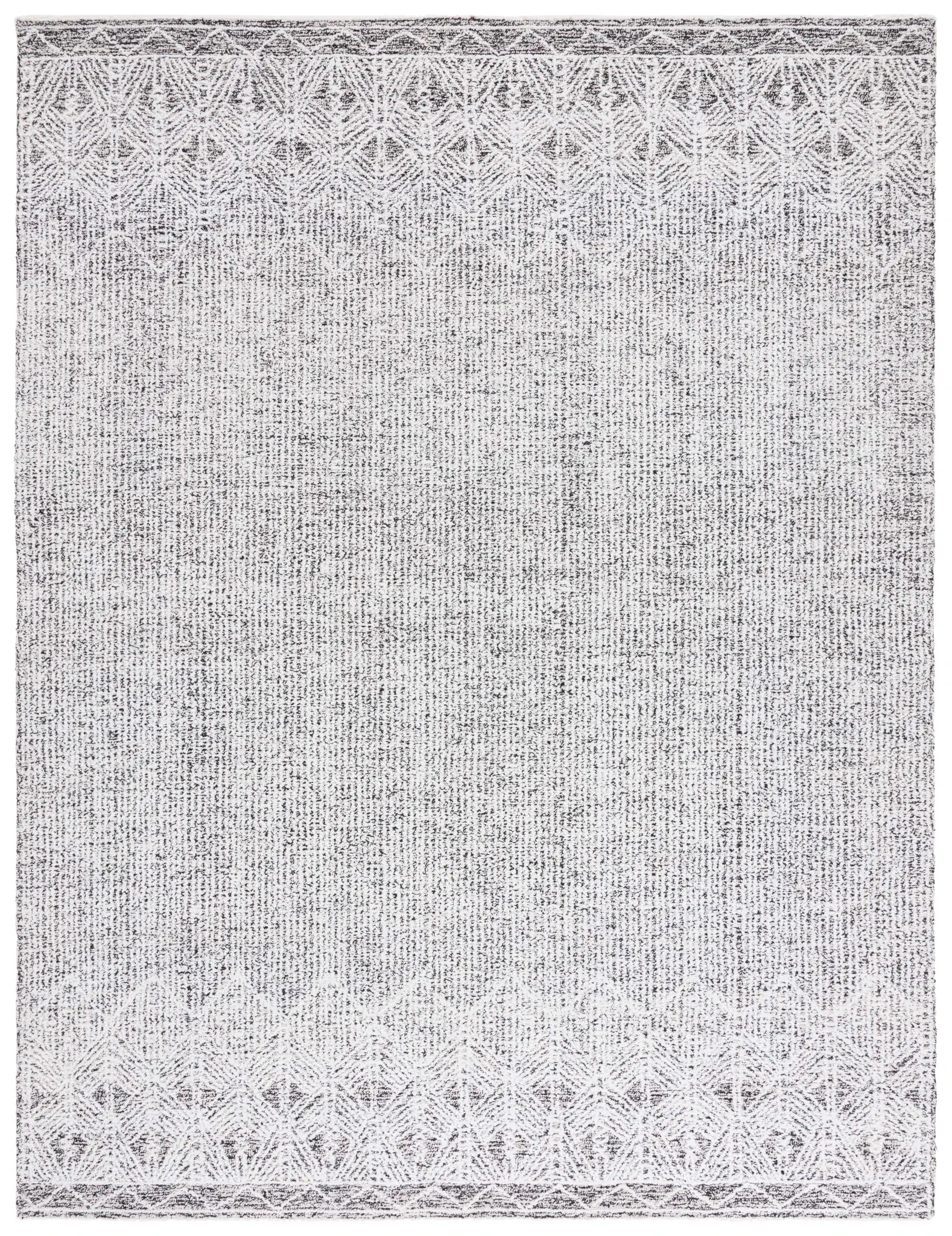 Ebony Geometric Banded Hand-Tufted Rug