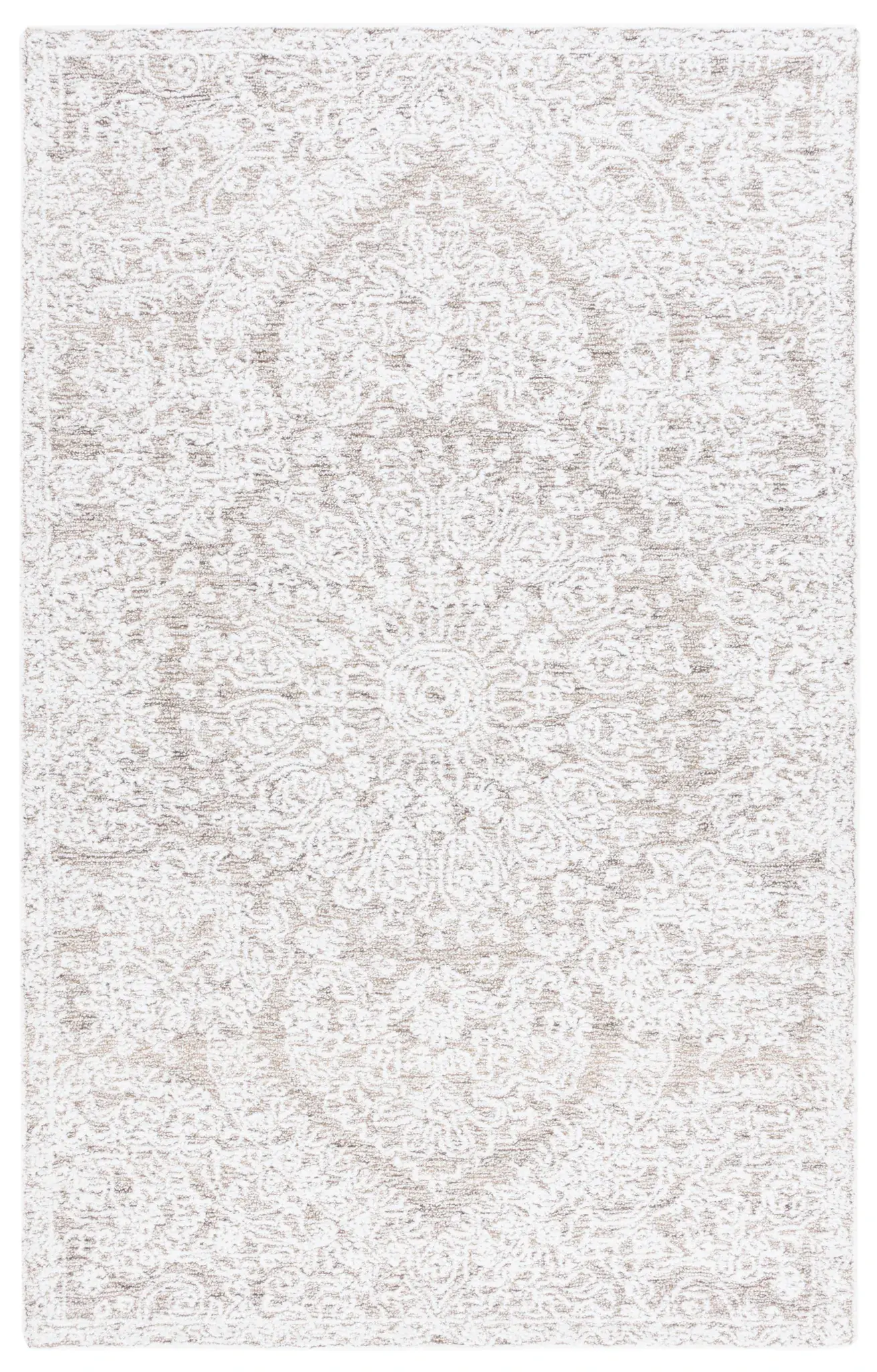 Ebony Floral Medallion Hand-Tufted Rug