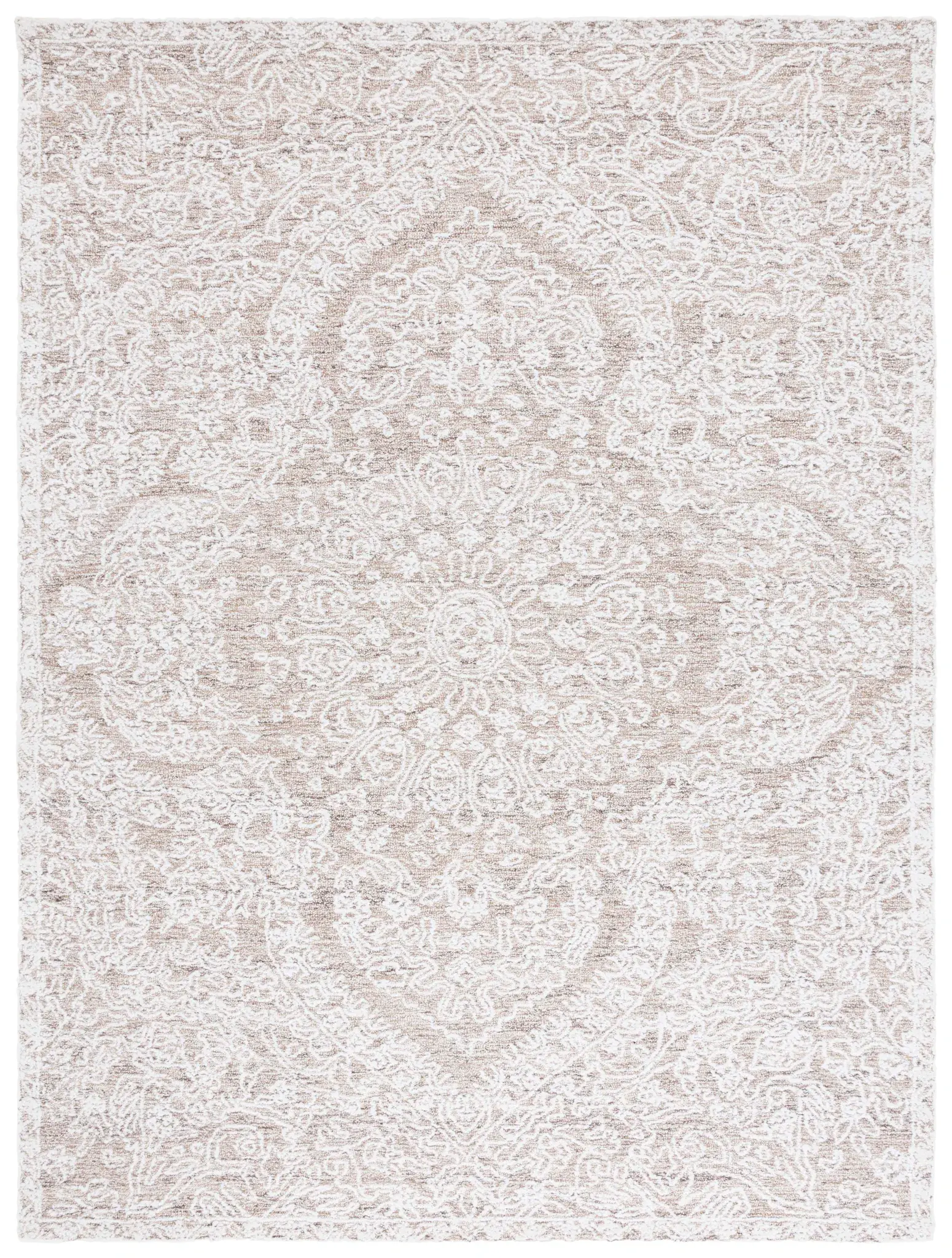 Ebony Floral Medallion Hand-Tufted Rug