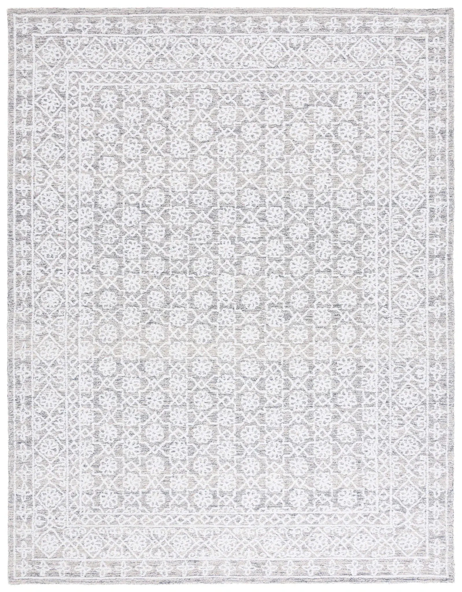 Ebony Tile Lattice Hand-Tufted Rug