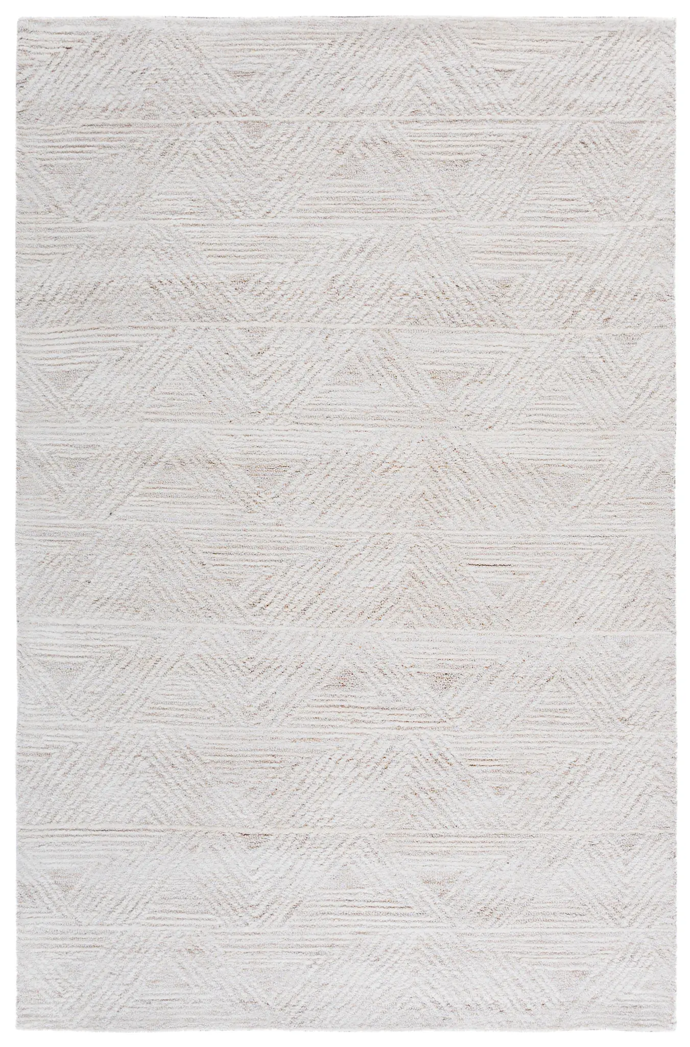 Ebony Triangle Grid Hand-Tufted Wool Rug