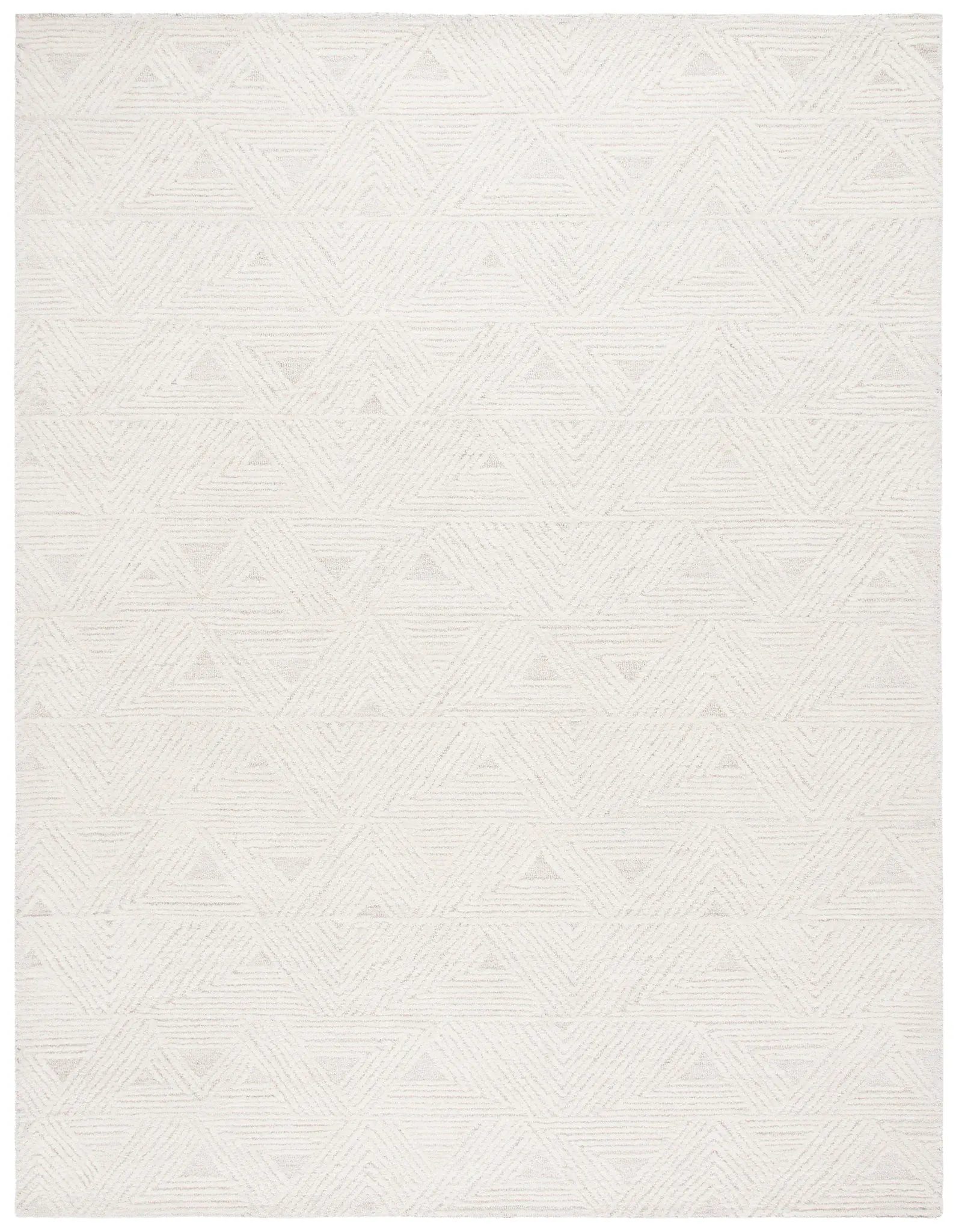 Ebony Triangle Grid Hand-Tufted Wool Rug
