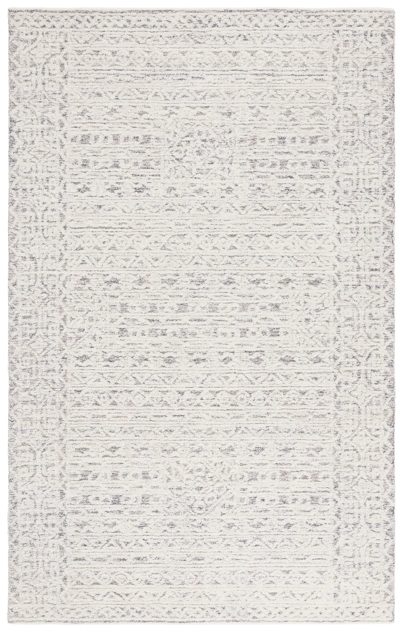Ebony Tribal Banded Hand-Tufted Rug