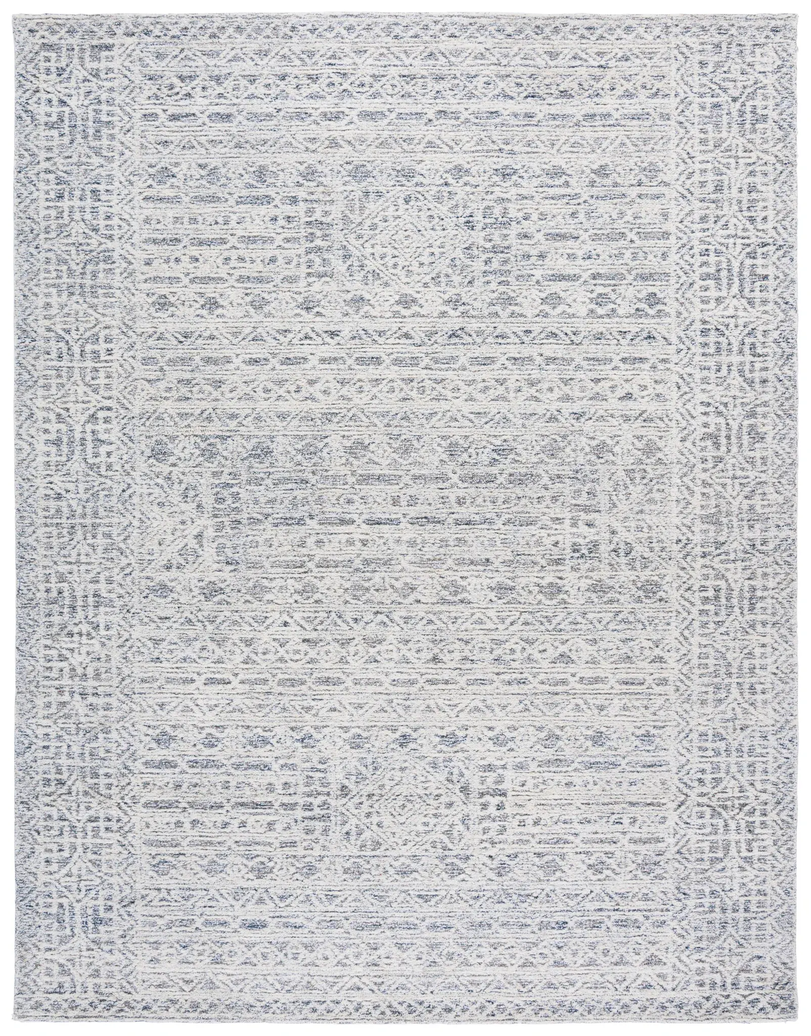 Ebony Tribal Banded Hand-Tufted Rug