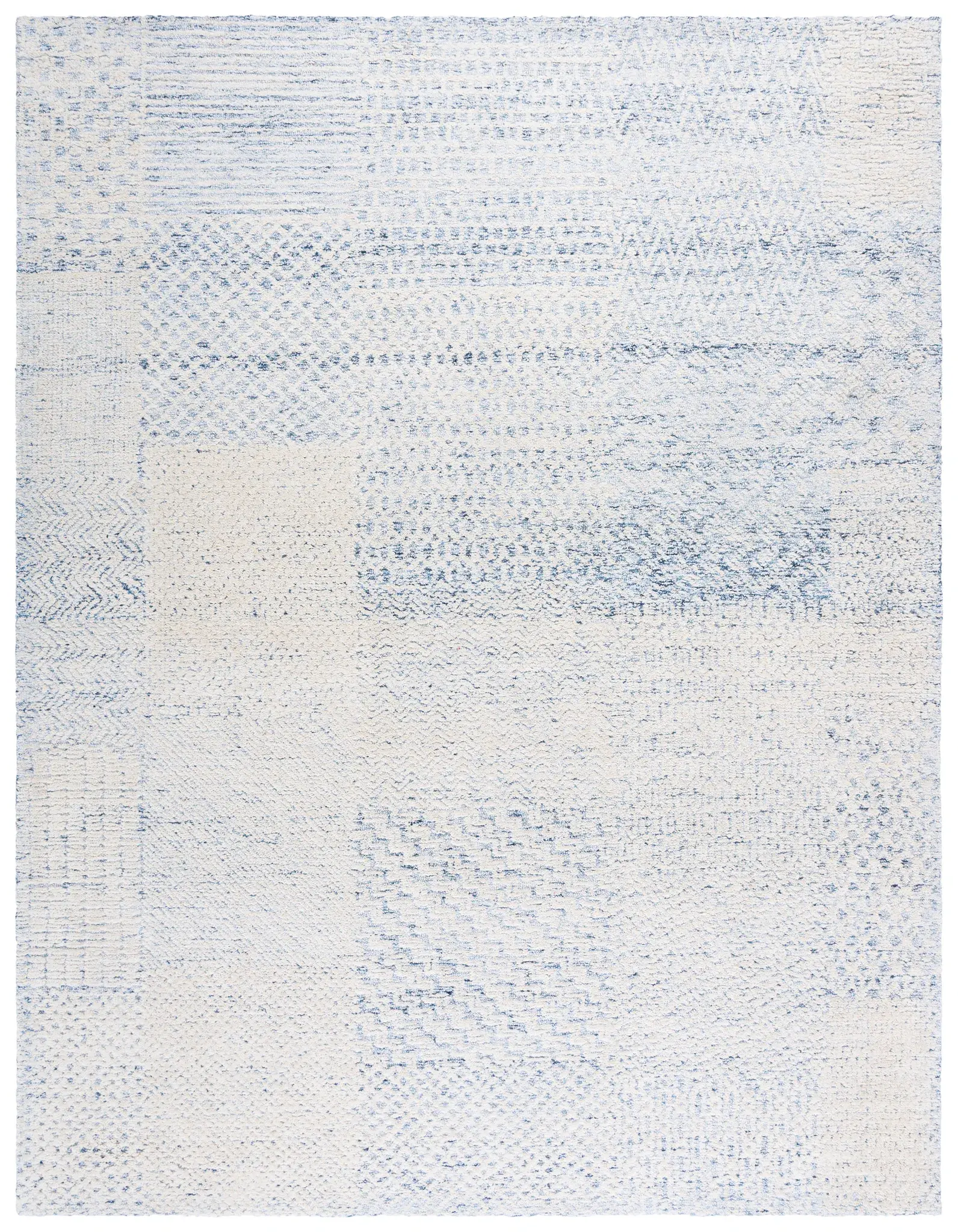 Ebony Textured Patchwork Hand-Tufted Rug