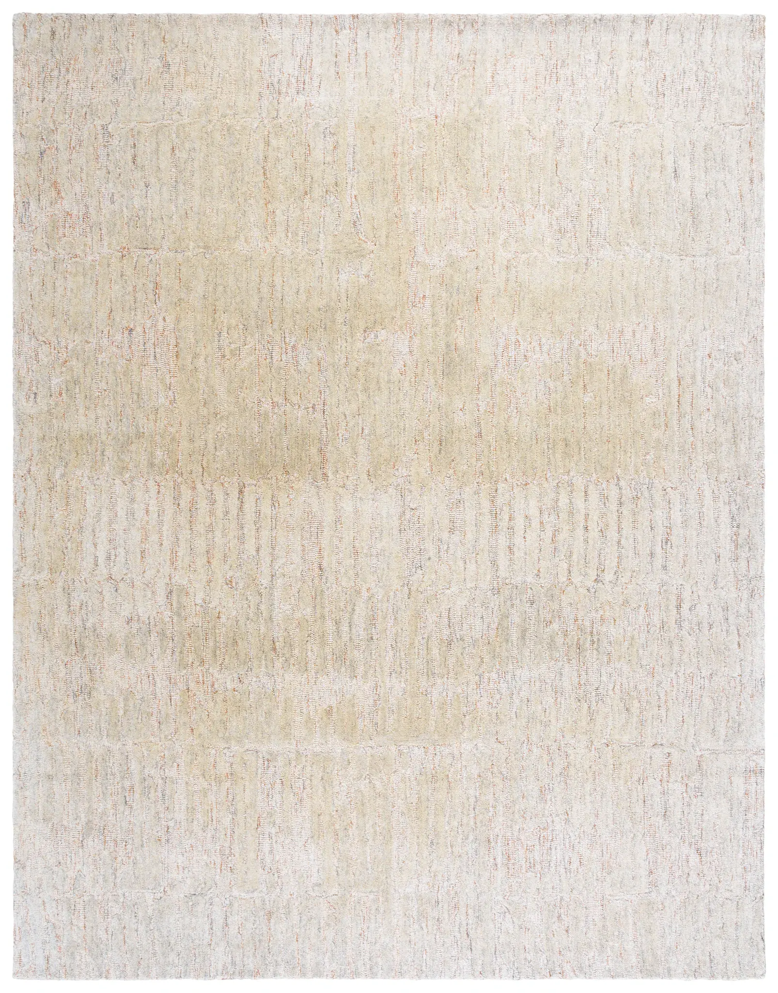 Ebony Striated Grid Hand-Tufted Wool Rug