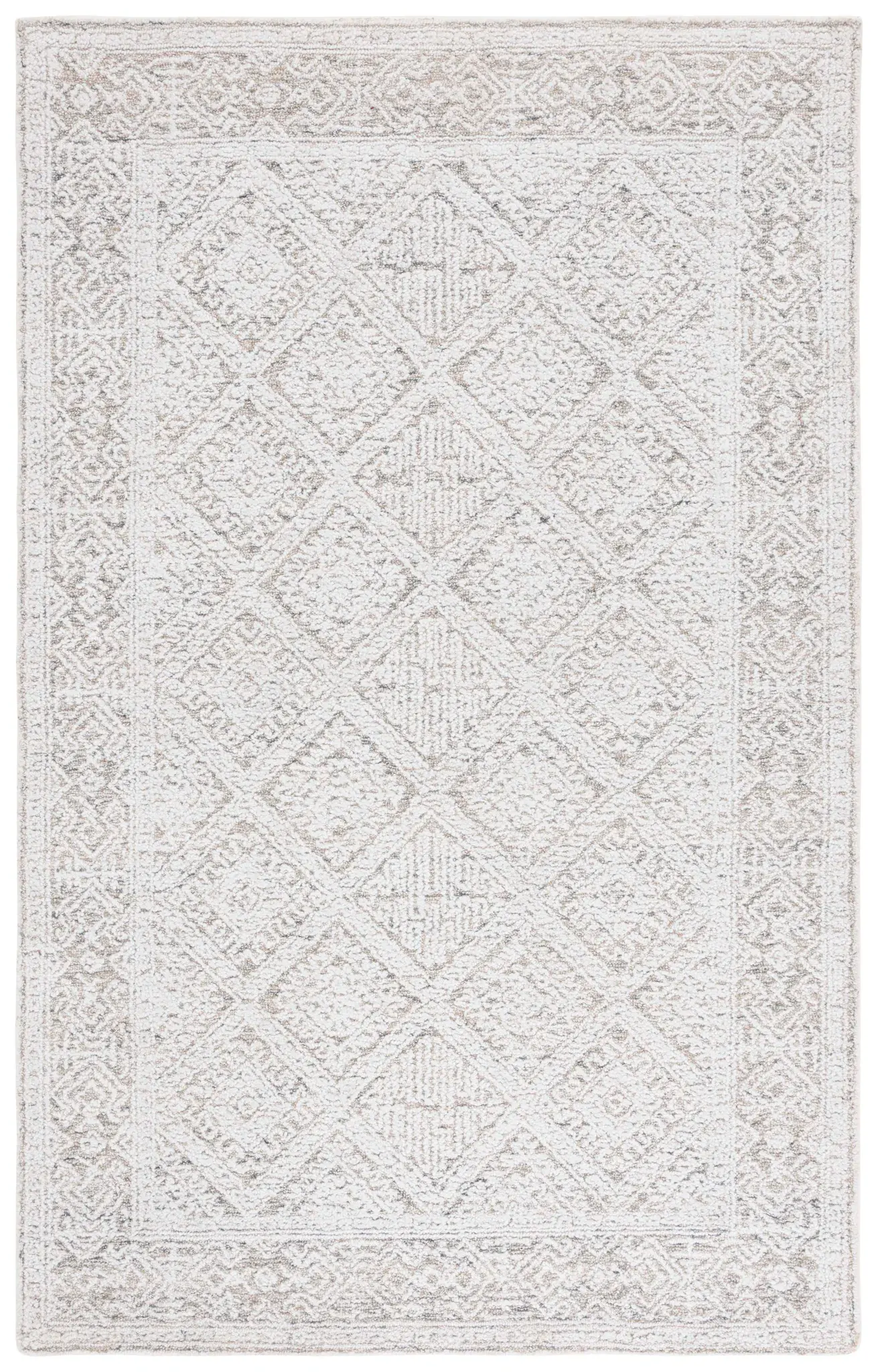 Ebony Diamond Bordered Hand-Tufted Rug