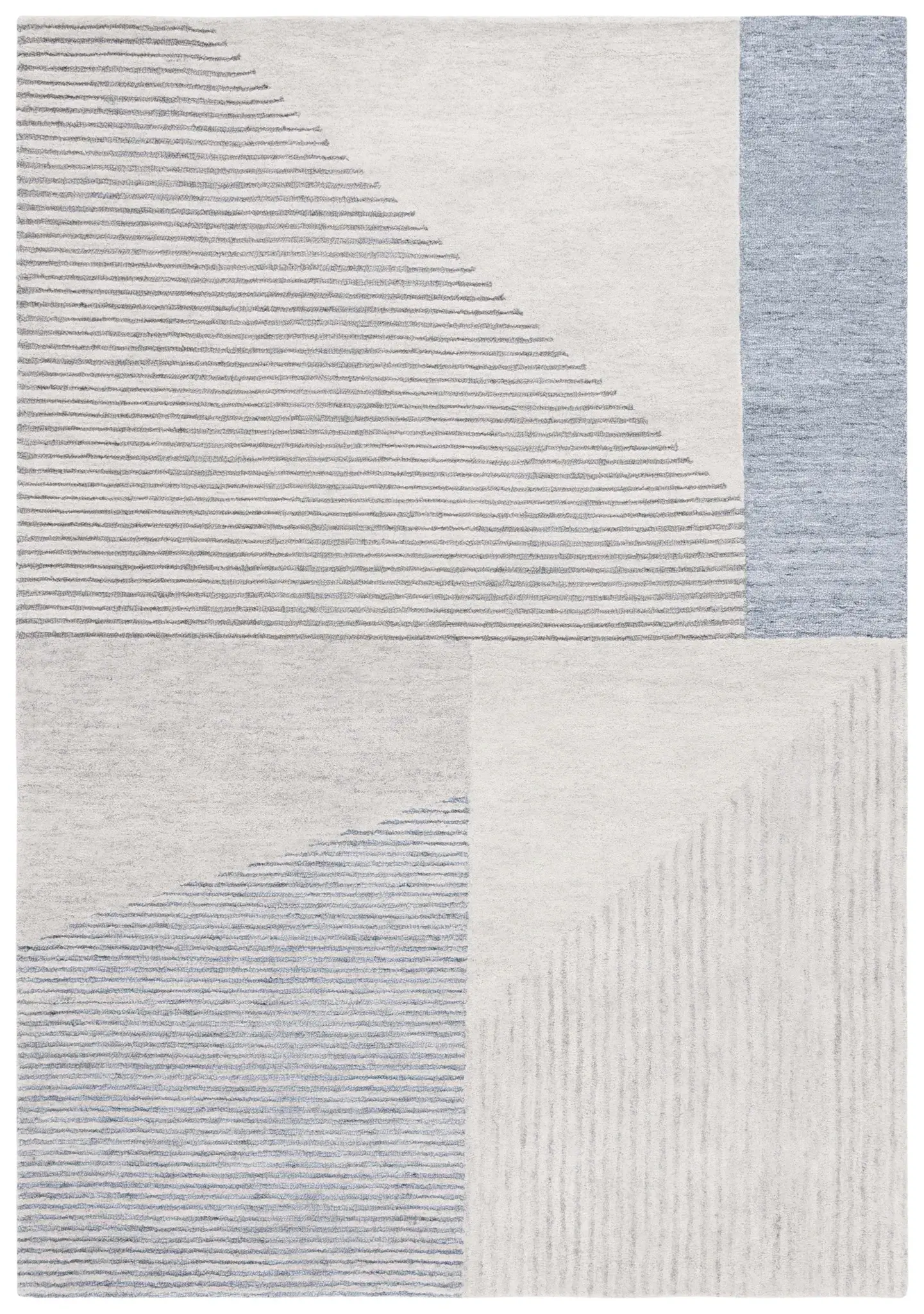 Ebony Linear Block Hand-Tufted Rug