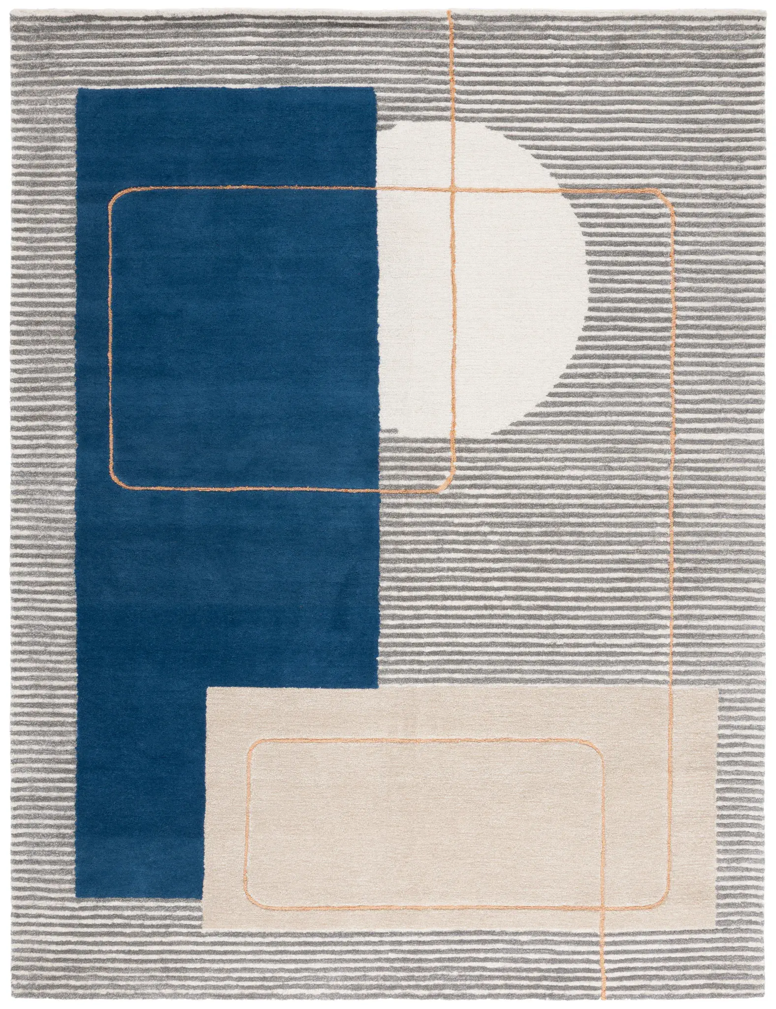 Ebony Abstract Block Hand-Tufted Rug