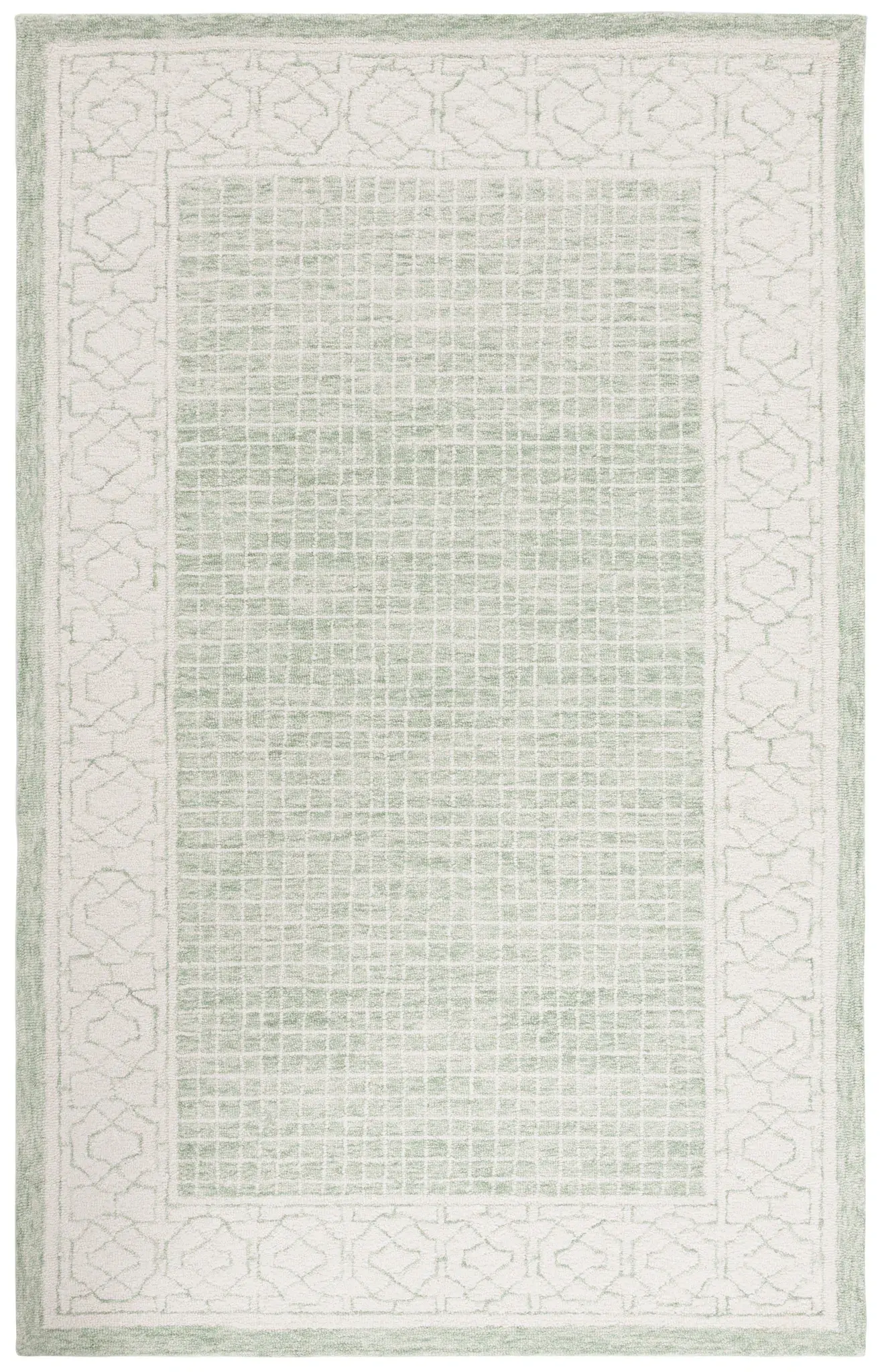 Ebony Trellis Border Hand-Tufted Wool Rug