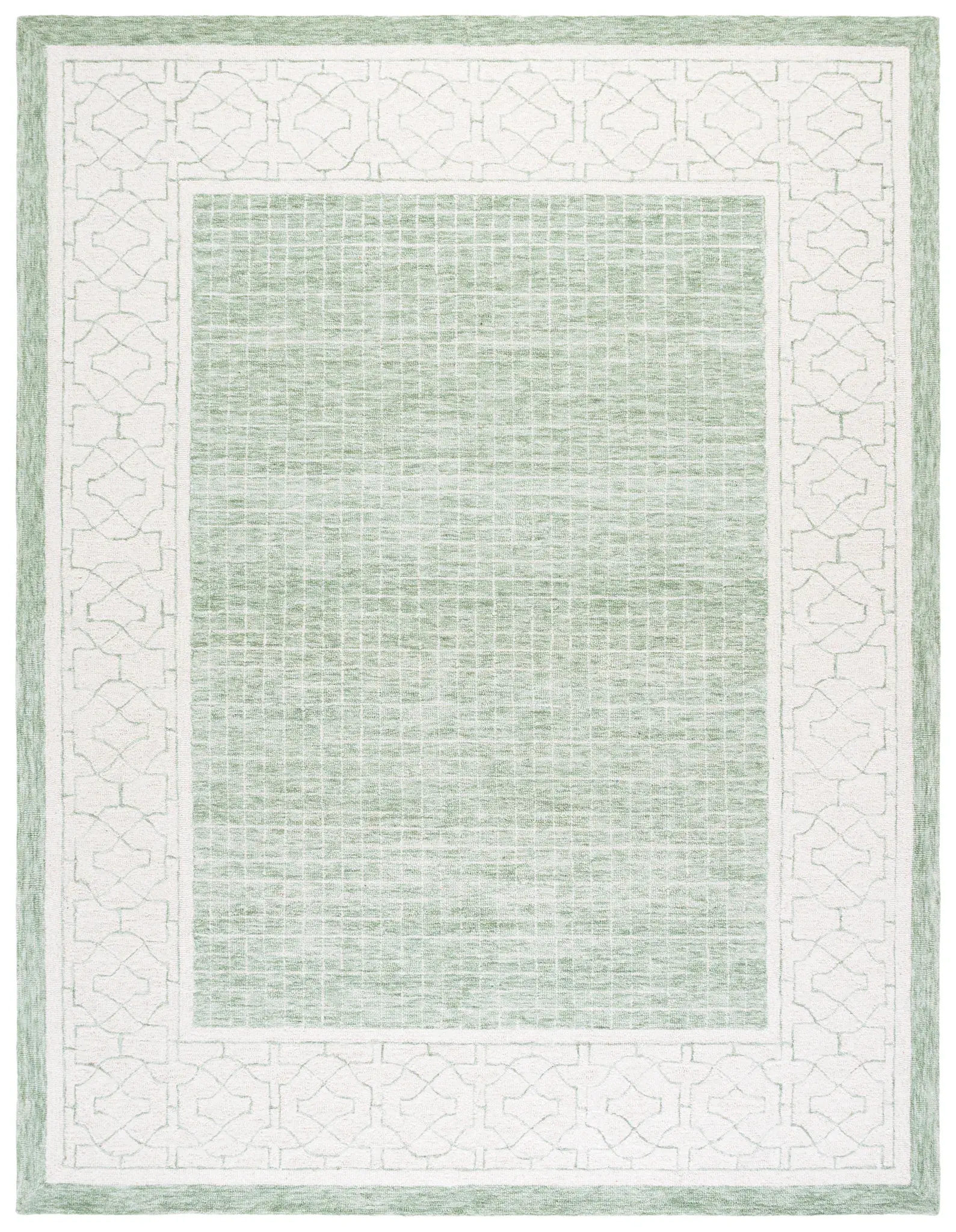 Ebony Trellis Border Hand-Tufted Wool Rug