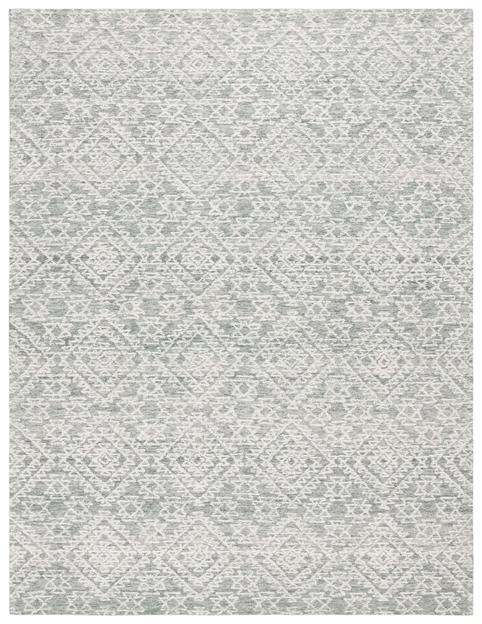 Ebony Diamond Lattice Hand-Tufted Wool Rug
