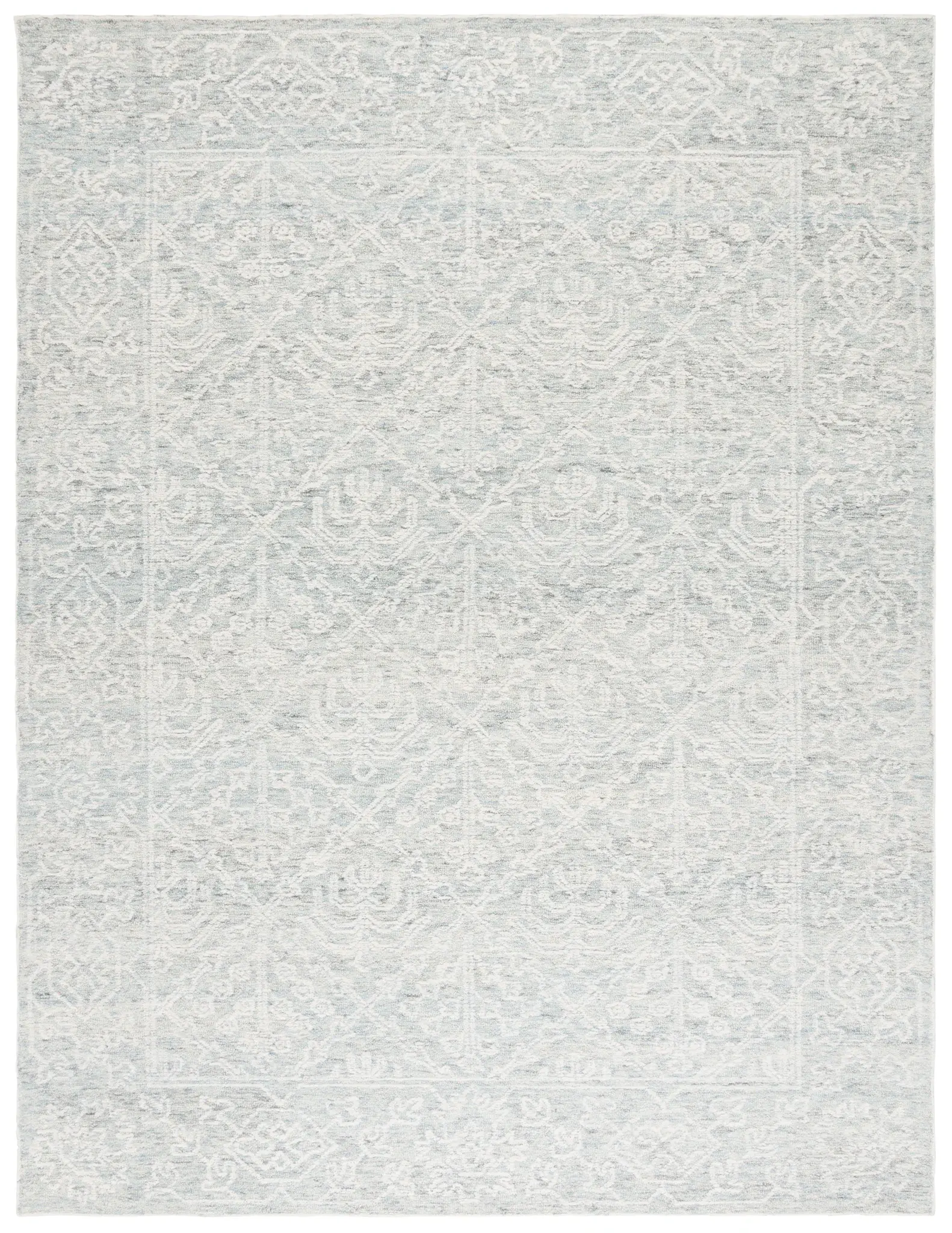 Ebony Damask Trellis Hand-Tufted Wool Rug