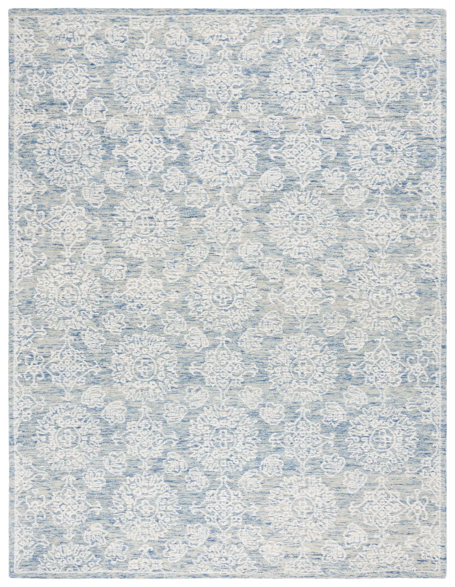 Ebony Allover Rosette Hand-Tufted Wool Rug