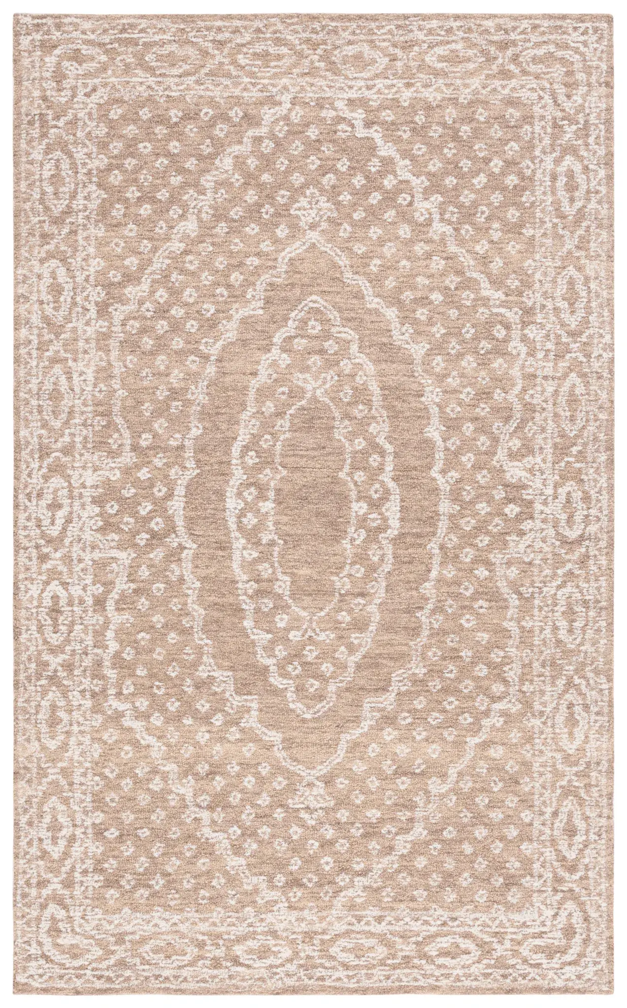 Ebony Dotted Medallion Hand-Tufted Wool Rug