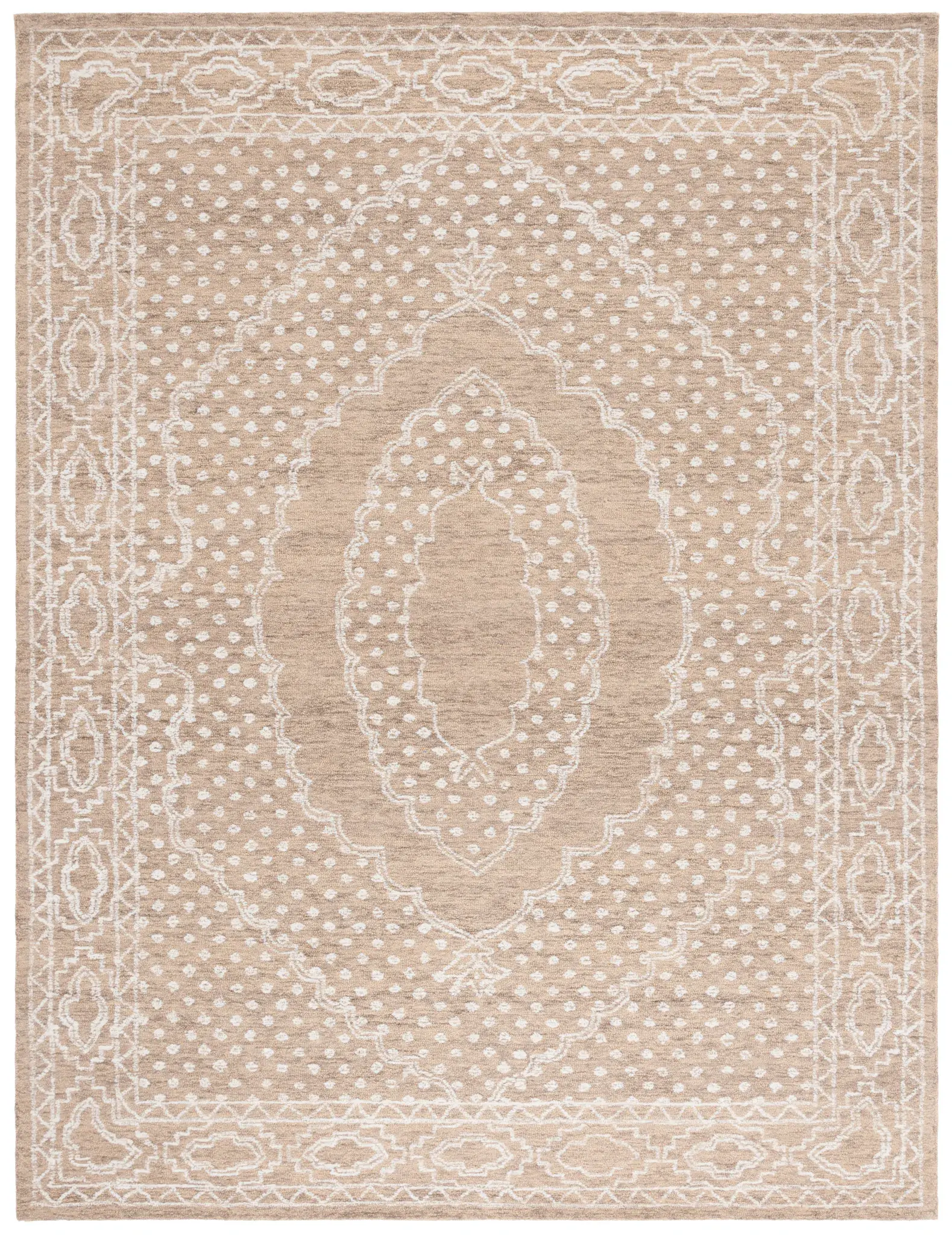 Ebony Dotted Medallion Hand-Tufted Wool Rug