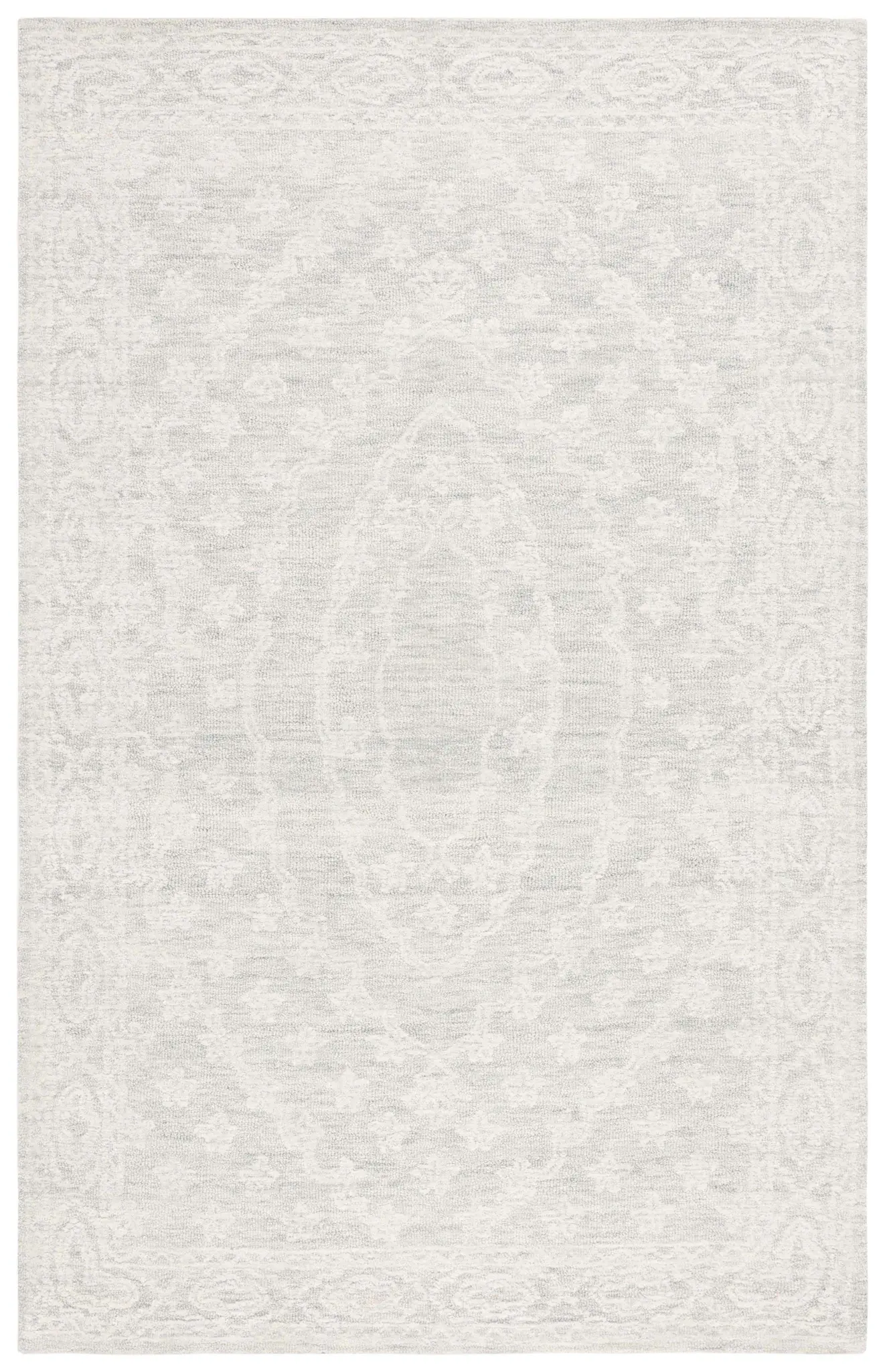 Ebony Faded Medallion Hand-Tufted Wool Rug