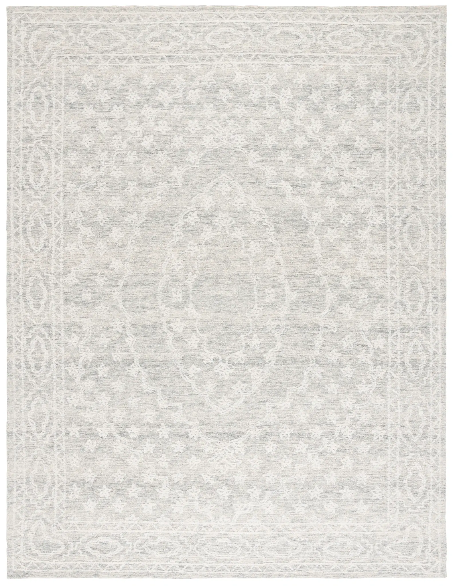 Ebony Faded Medallion Hand-Tufted Wool Rug