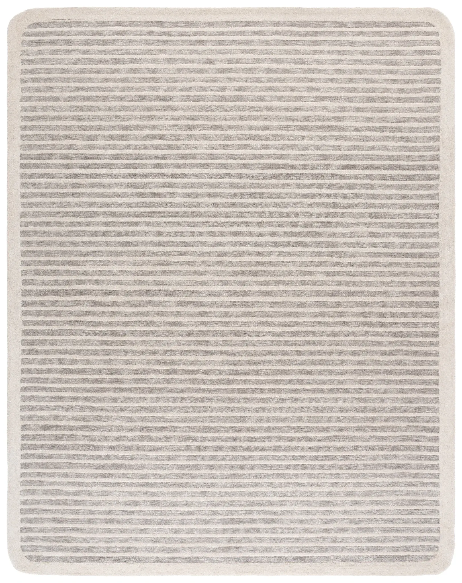 Ebony Striped Hand-Tufted Wool Rug