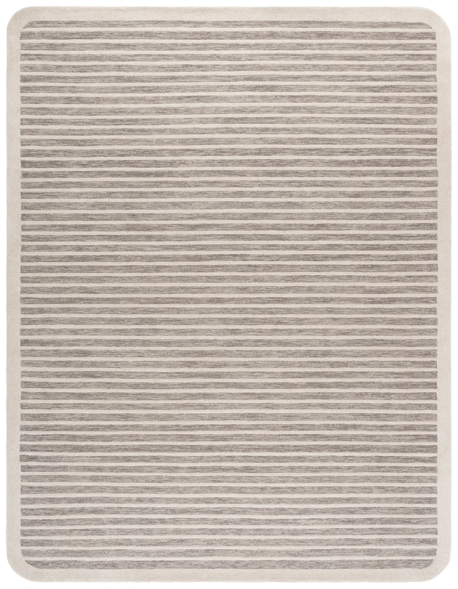 Ebony Striped Hand-Tufted Wool Rug
