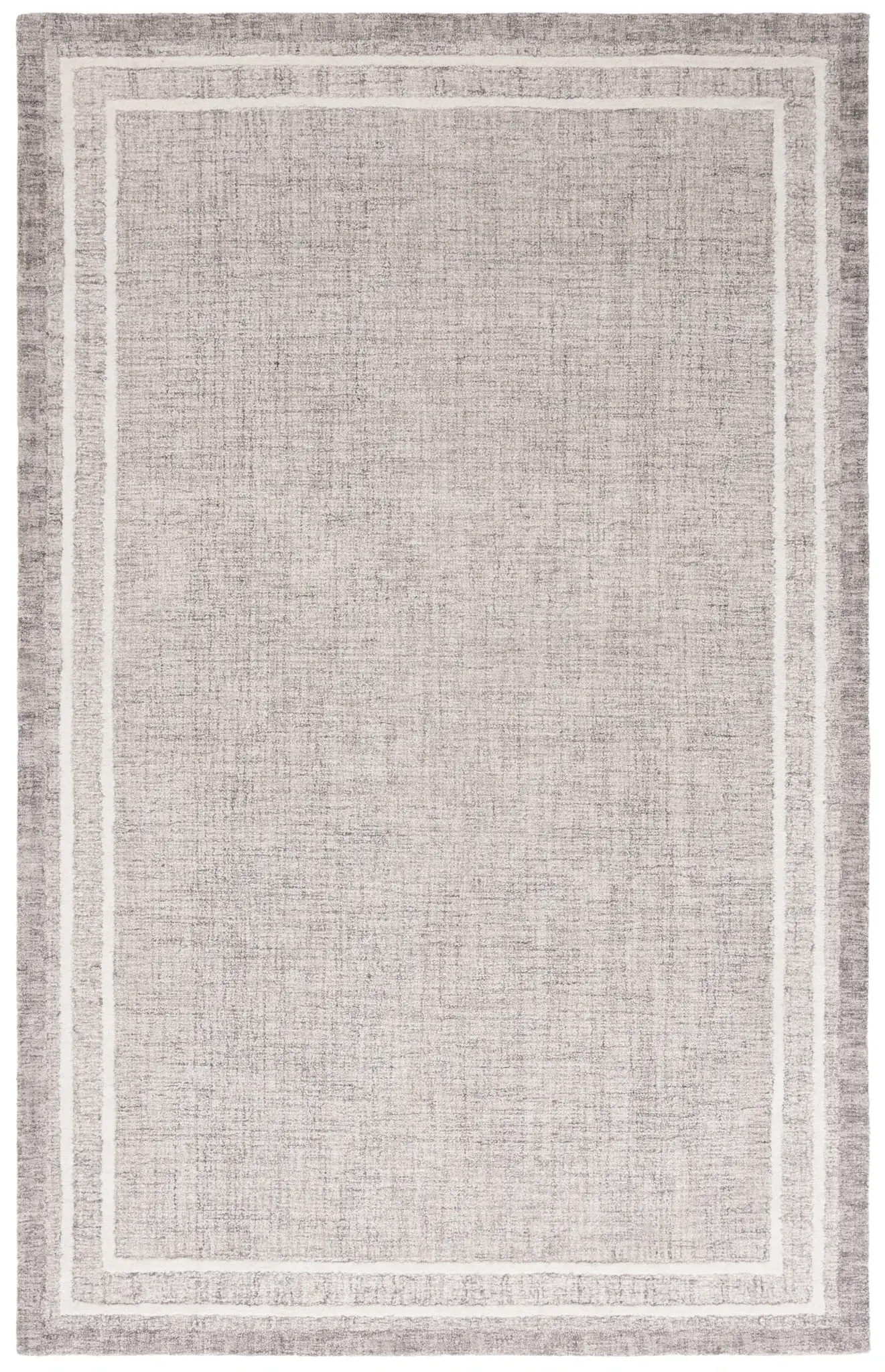 Ebony Concentric Border Hand-Tufted Wool Rug
