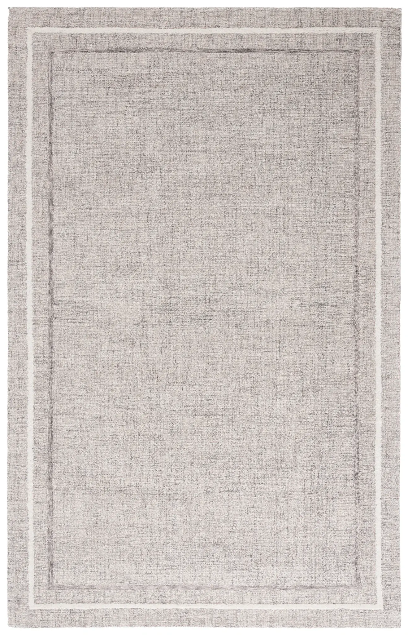 Ebony Banded Border Hand-Tufted Wool Rug
