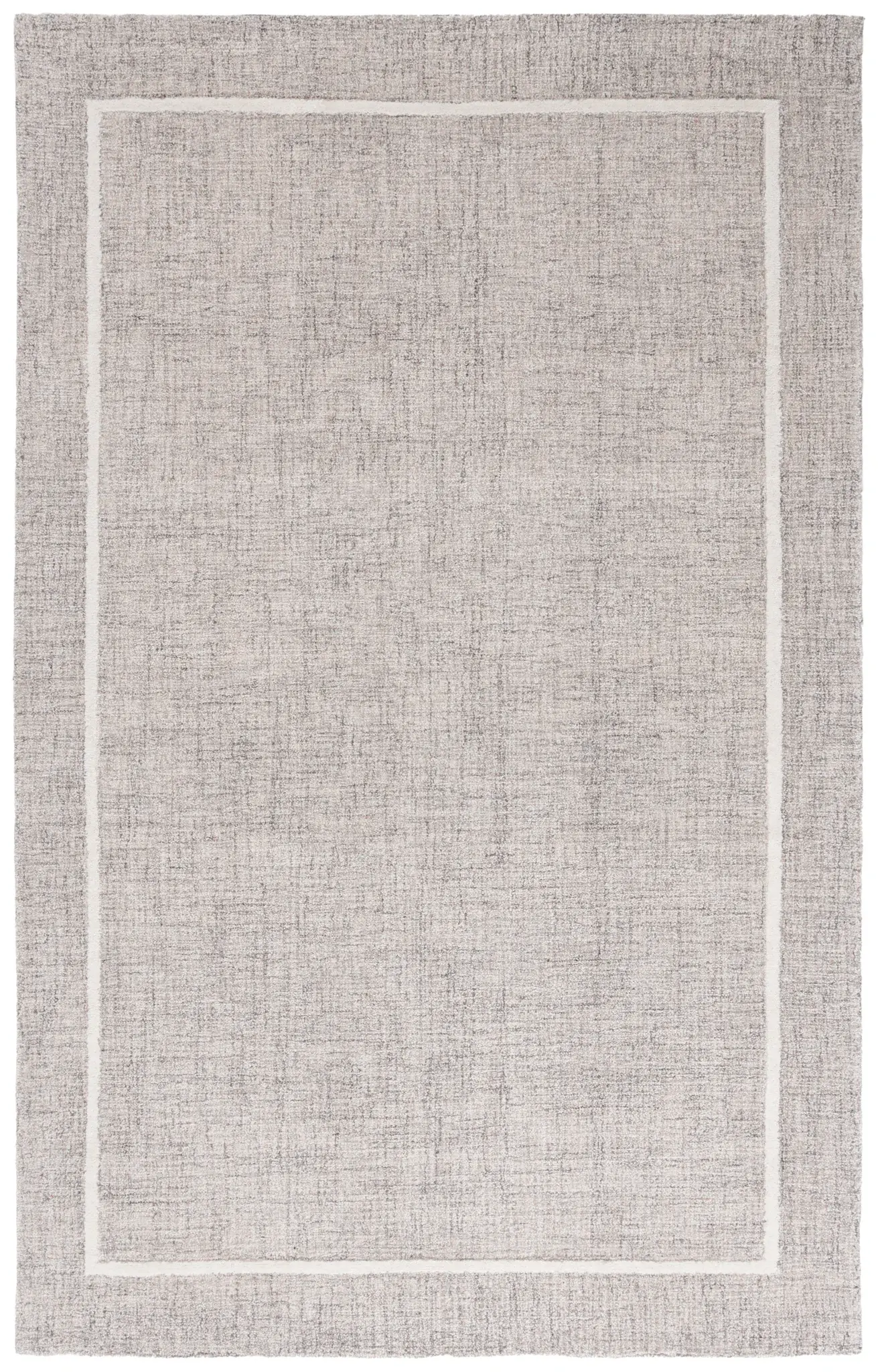 Ebony Inset Border Hand-Tufted Wool Rug
