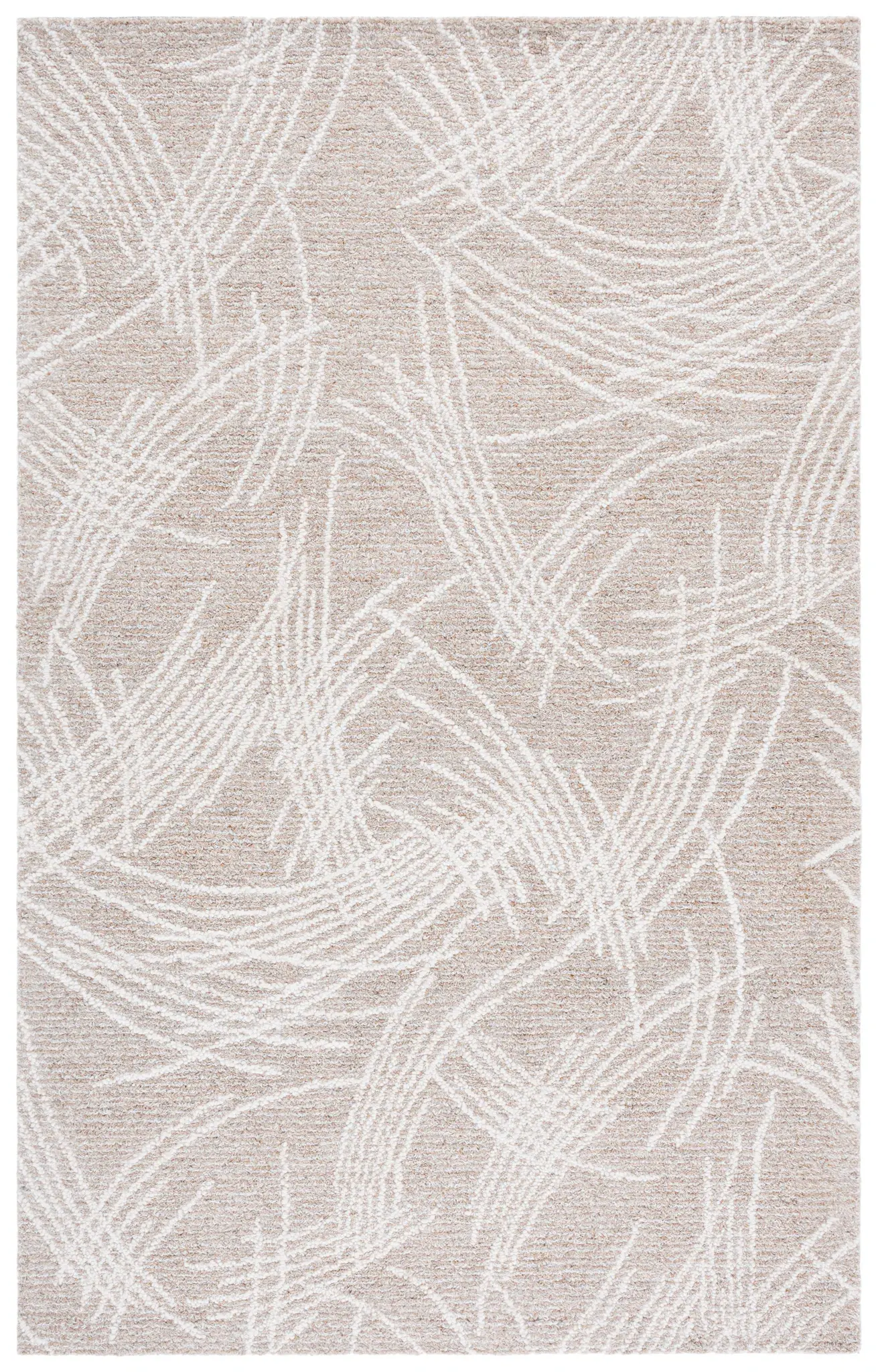 Ebony Swirling Arcs Hand-Tufted Wool Rug