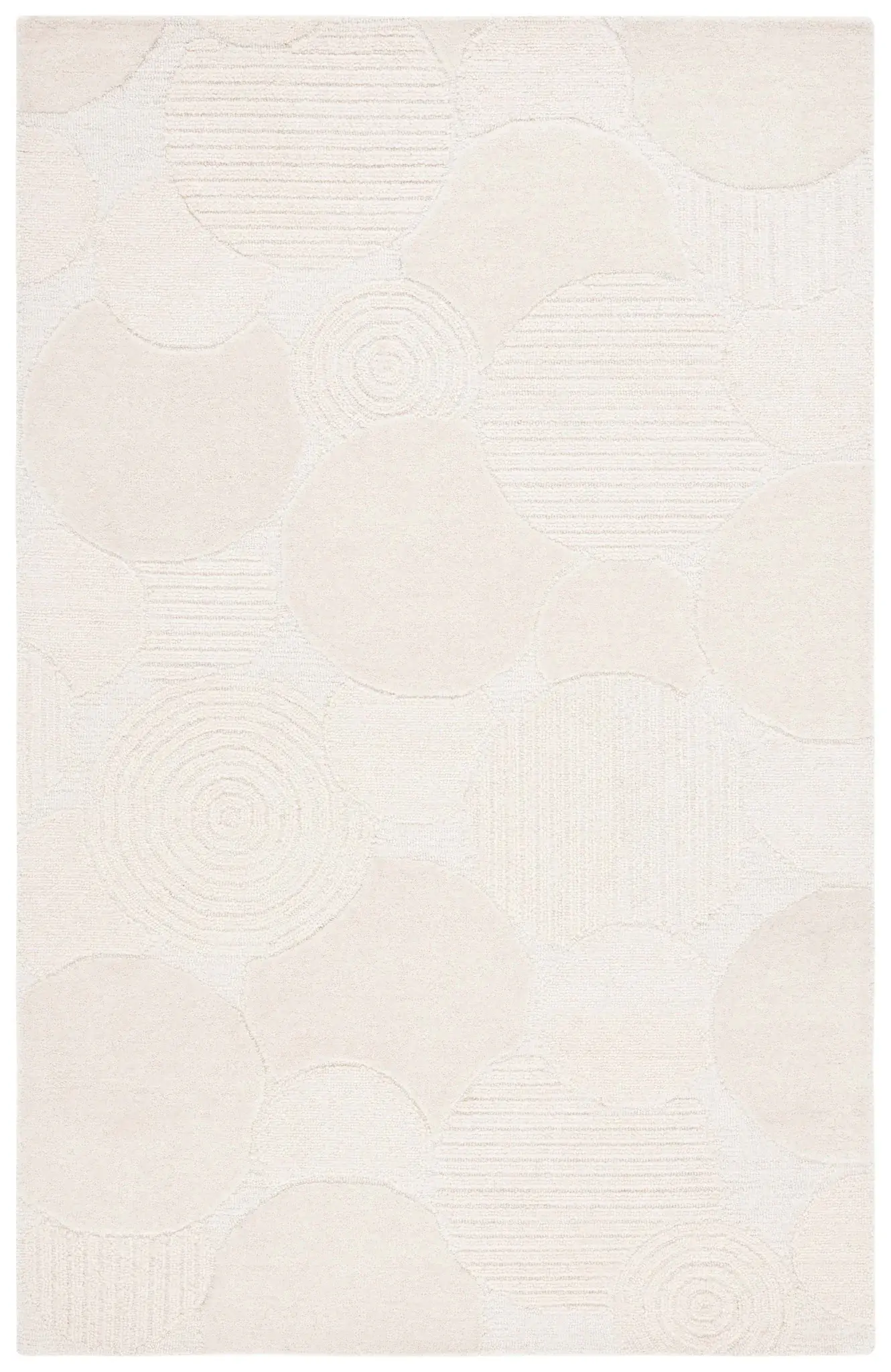 Ebony Overlapping Circles Hand-Tufted Wool Rug