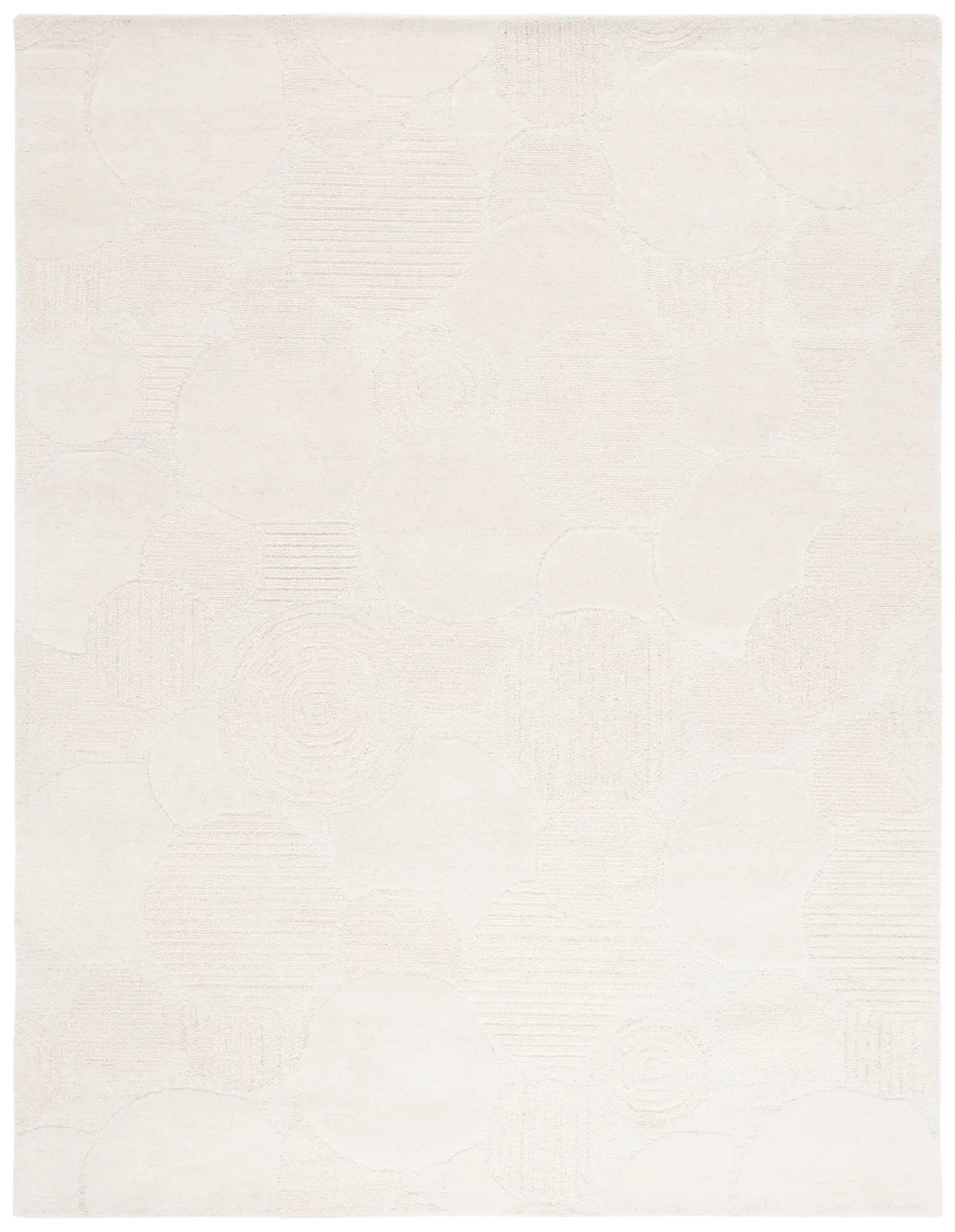 Ebony Overlapping Circles Hand-Tufted Wool Rug