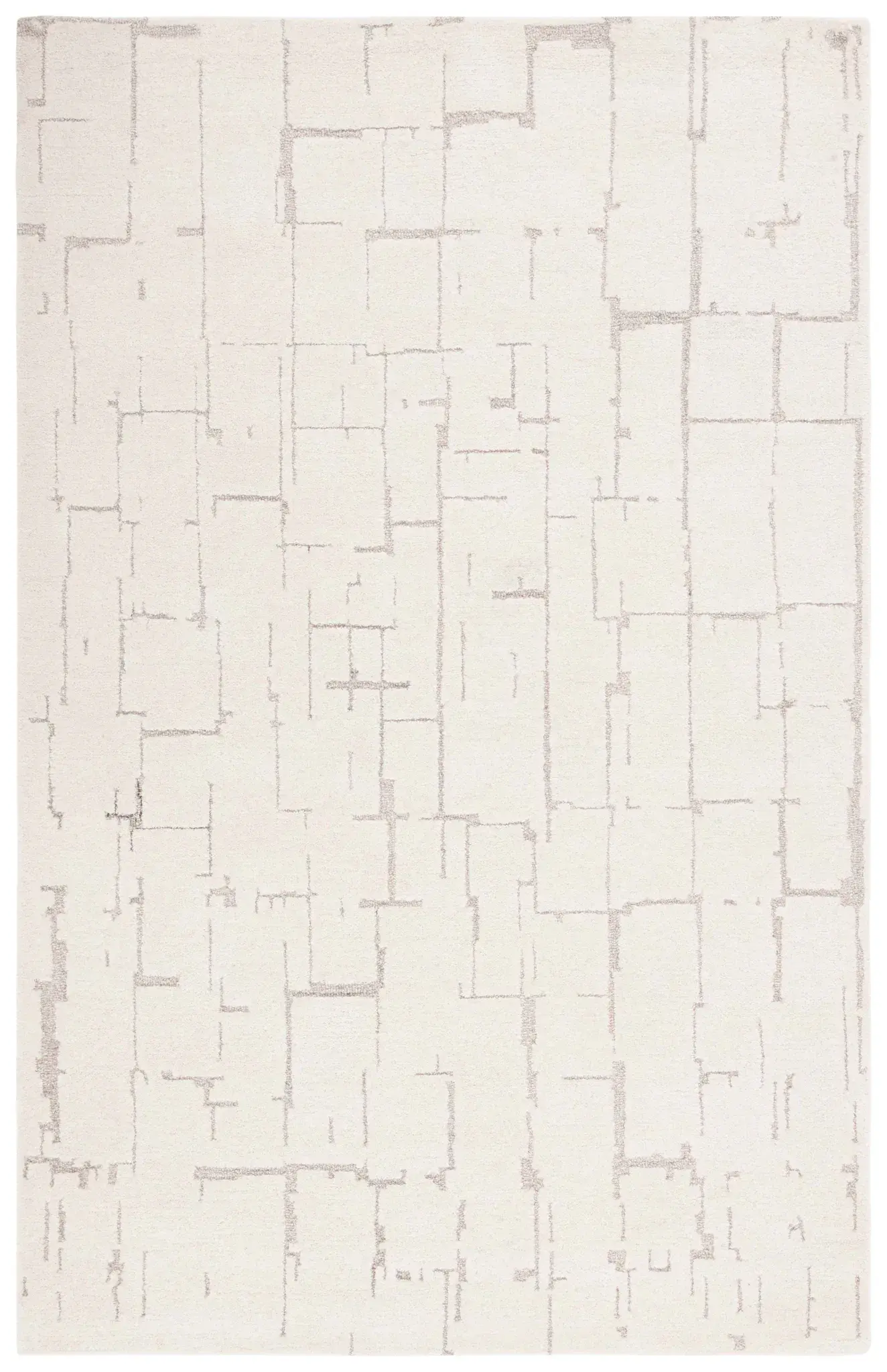 Ebony Abstract Grid Hand-Tufted Wool Rug