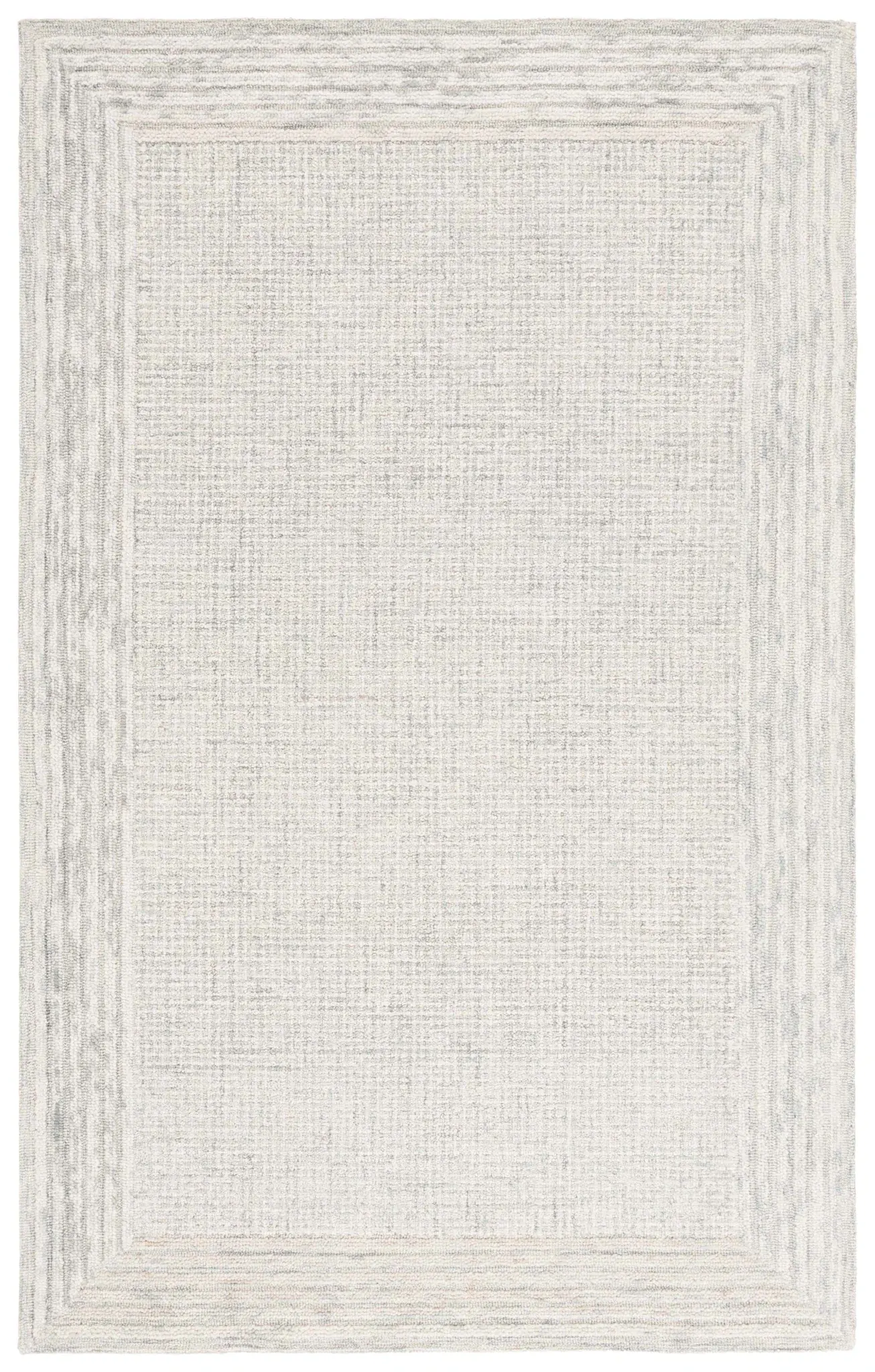 Ebony Grid Border Hand-Tufted Wool Rug