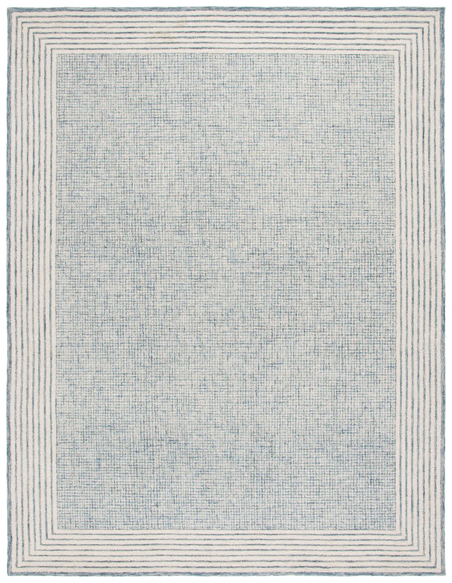 Ebony Grid Border Hand-Tufted Wool Rug