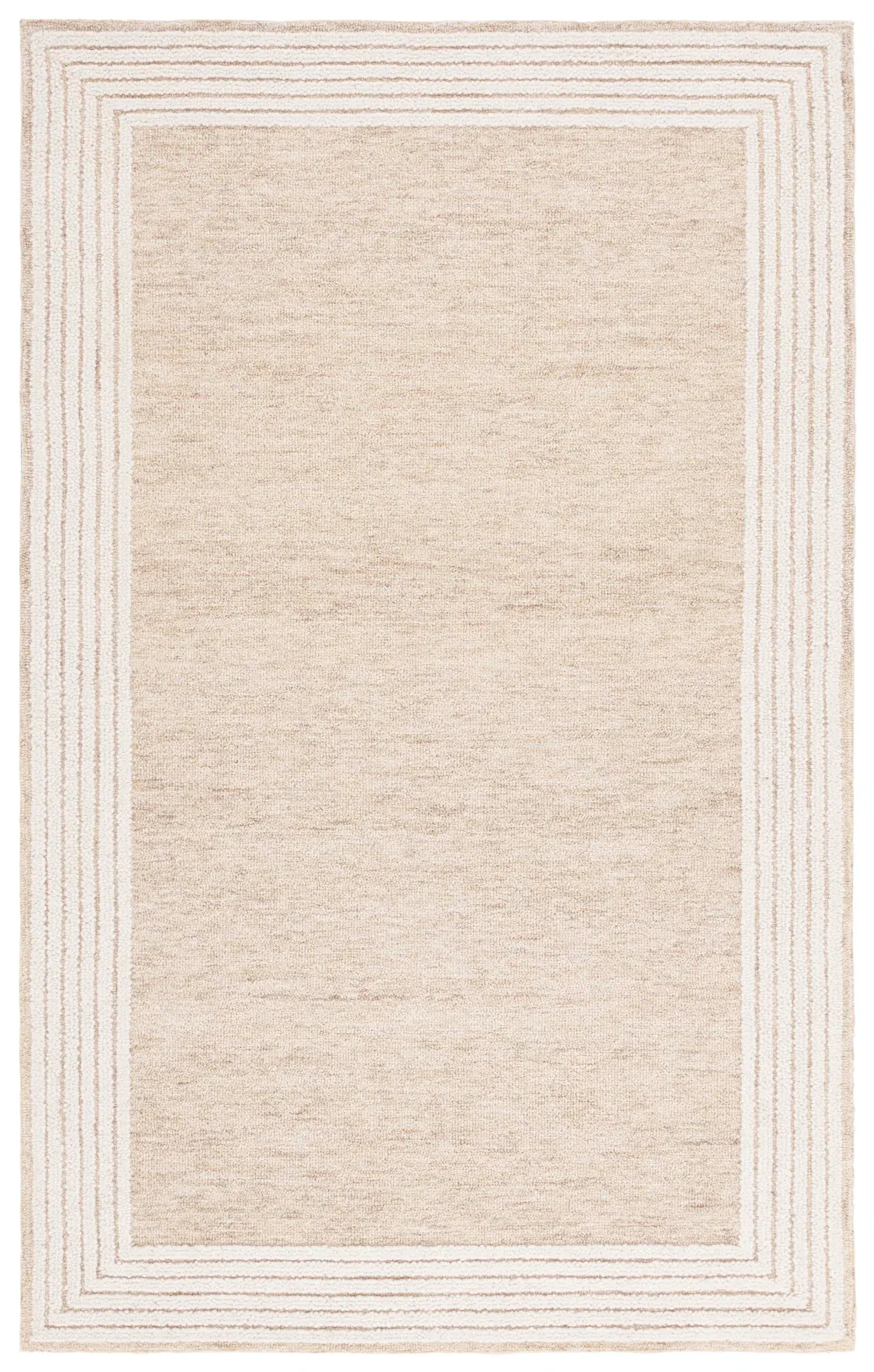 Ebony Pinstripe Border Hand-Tufted Wool Rug