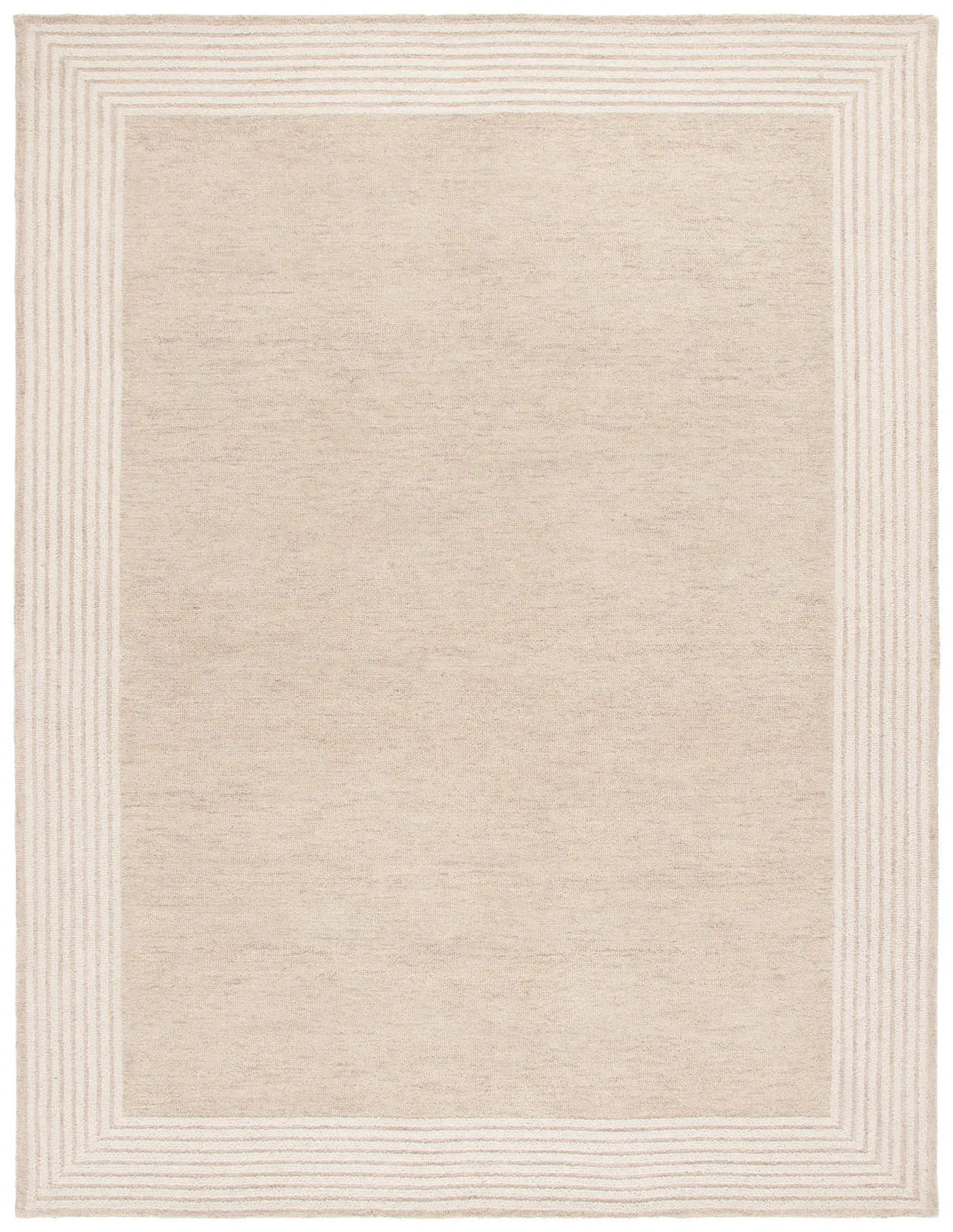 Ebony Pinstripe Border Hand-Tufted Wool Rug