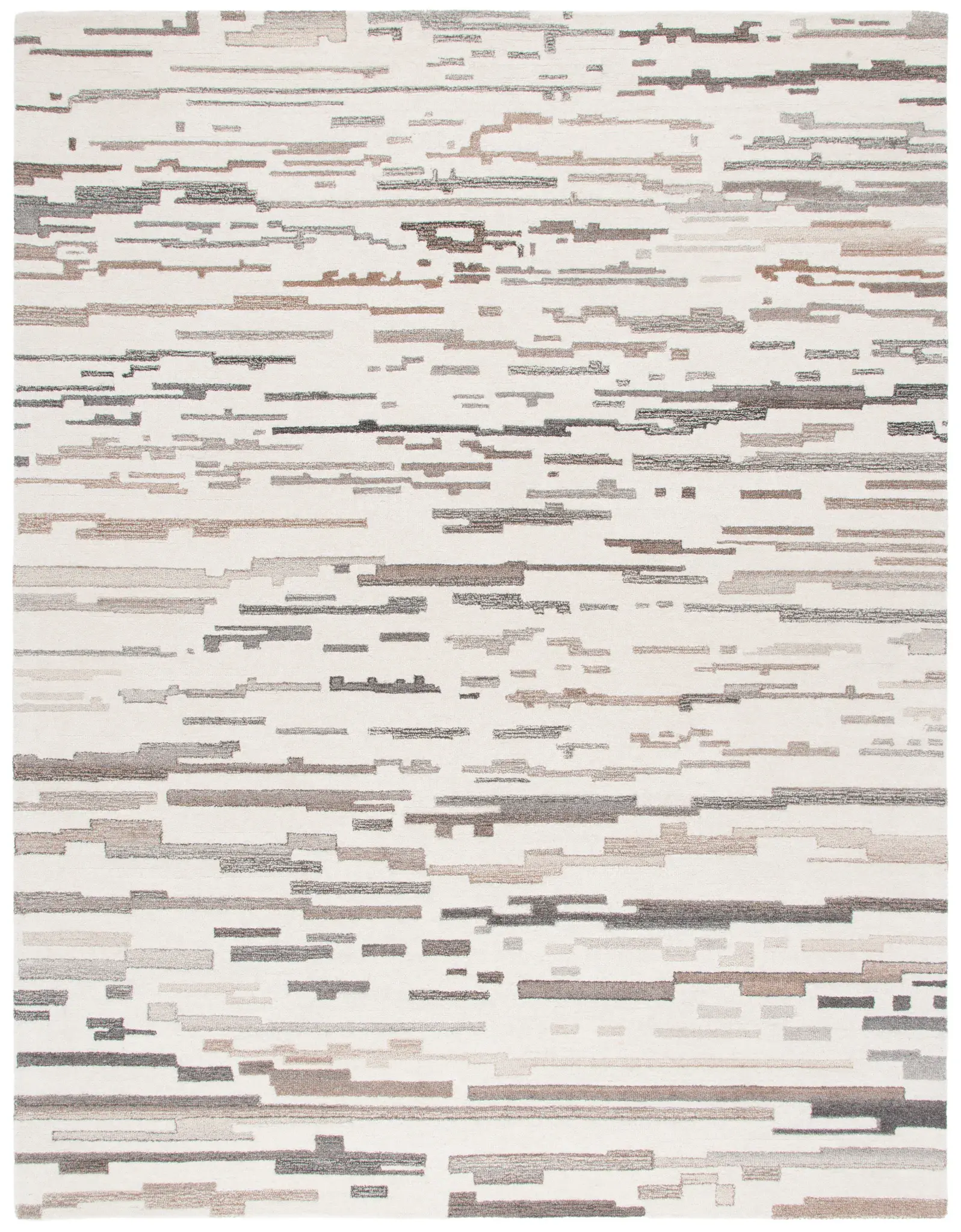 Ebony Linear Abstract Hand-Tufted Wool Rug