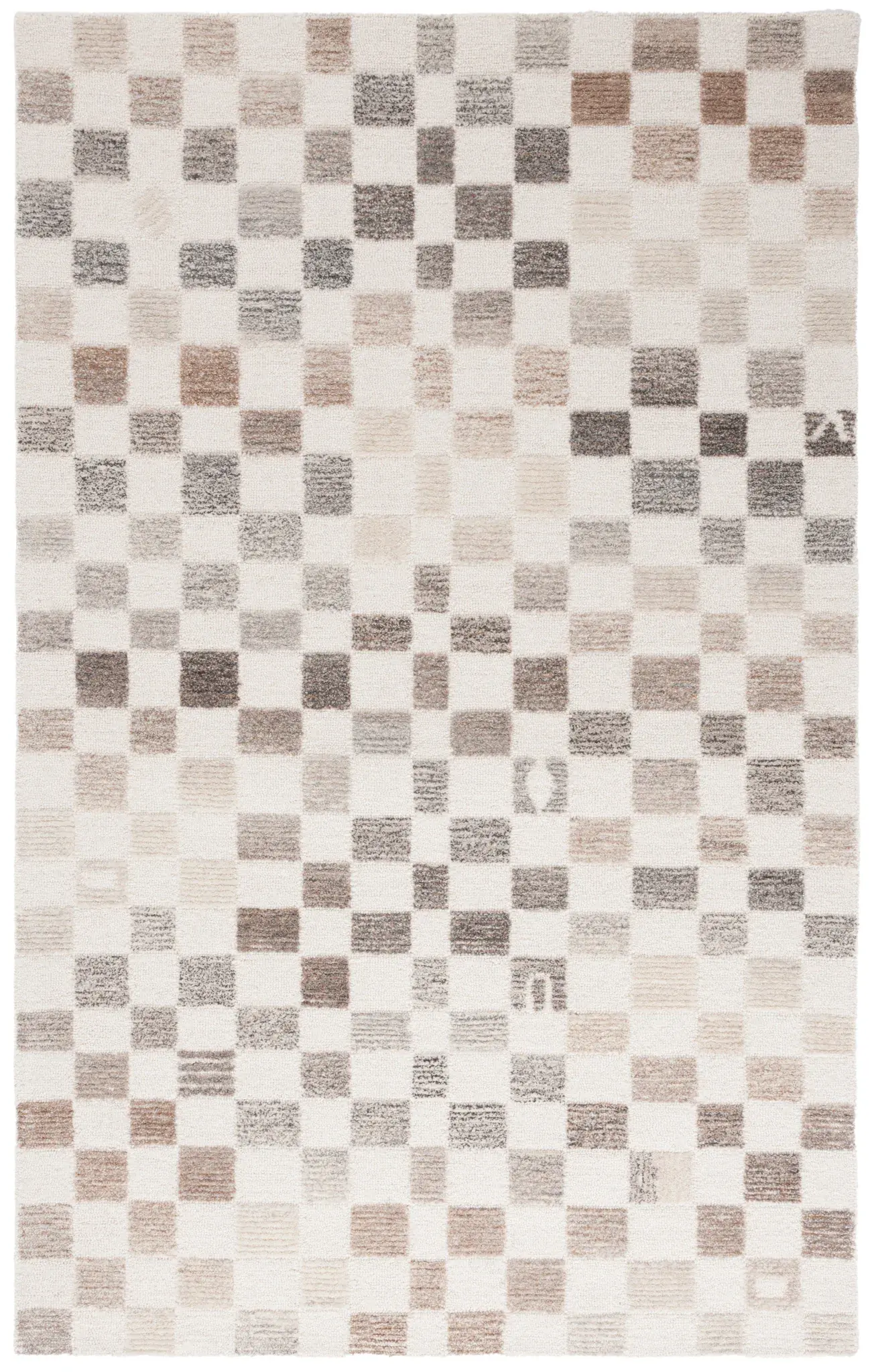 Ebony Textured Check Hand-Tufted Wool Rug