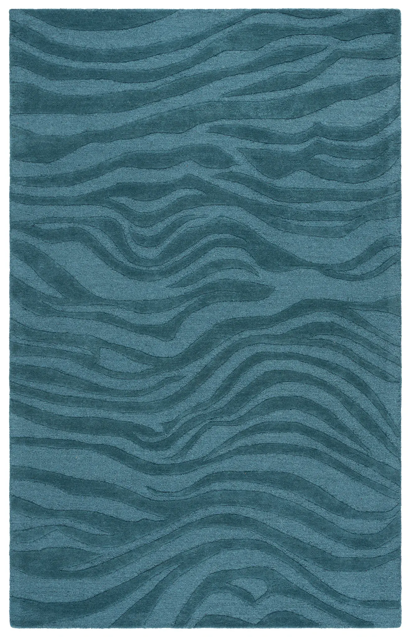 Ebony Abstract Wave Hand-Tufted Rug