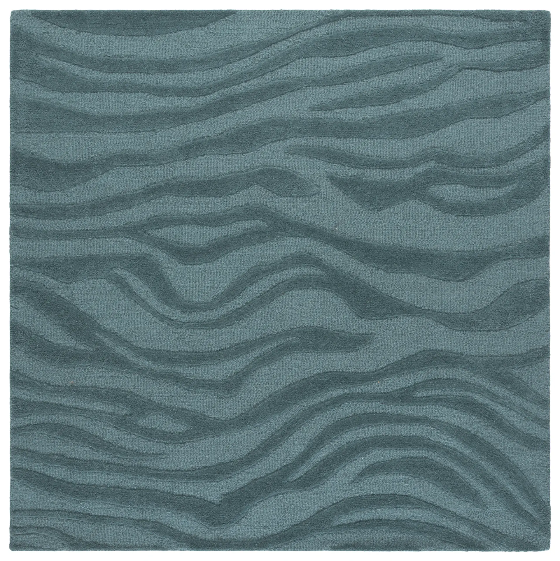 Ebony Abstract Wave Hand-Tufted Rug